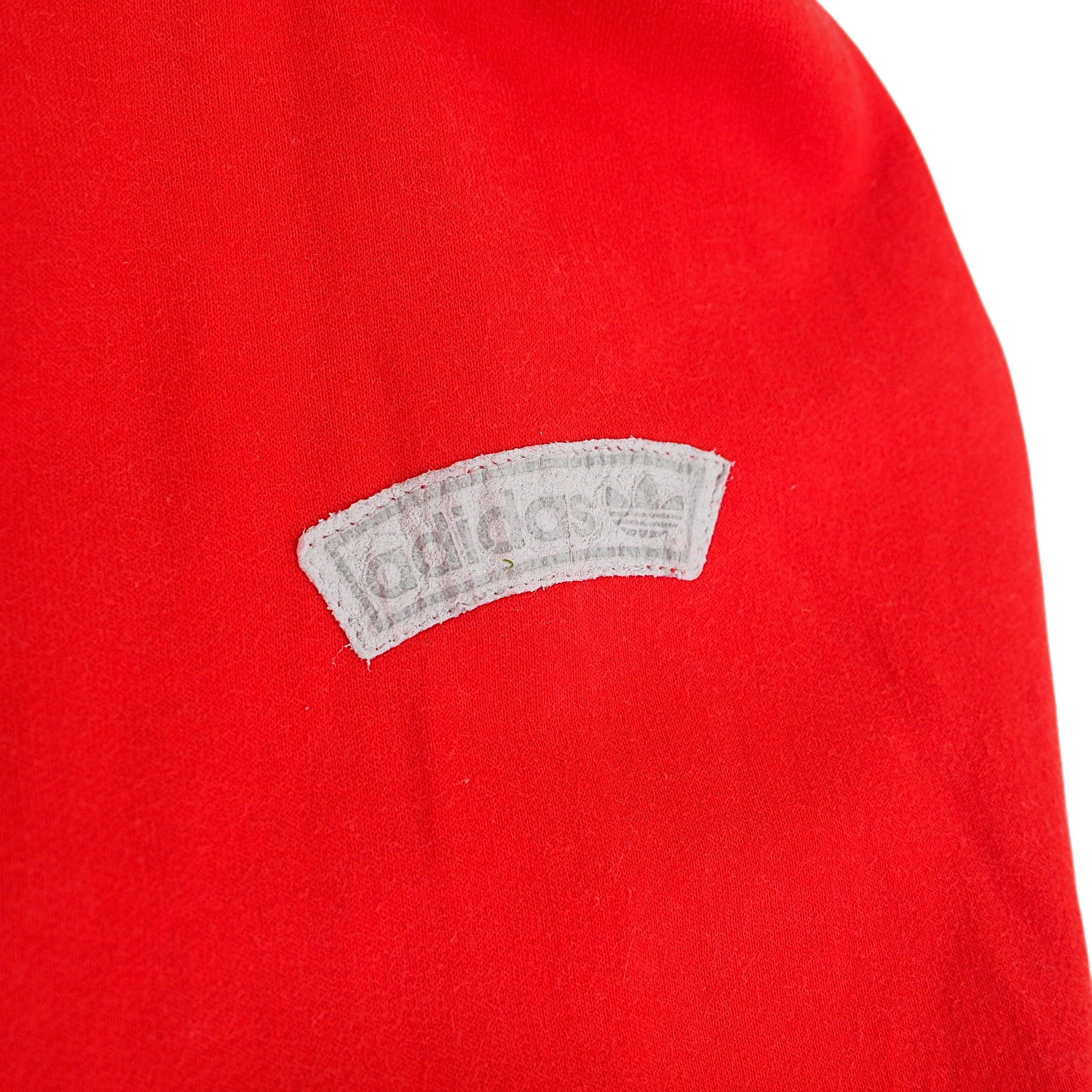 Adidas Early 90s Vintage Quarter Button Down Long Sleeve Polo Shirt Red XL