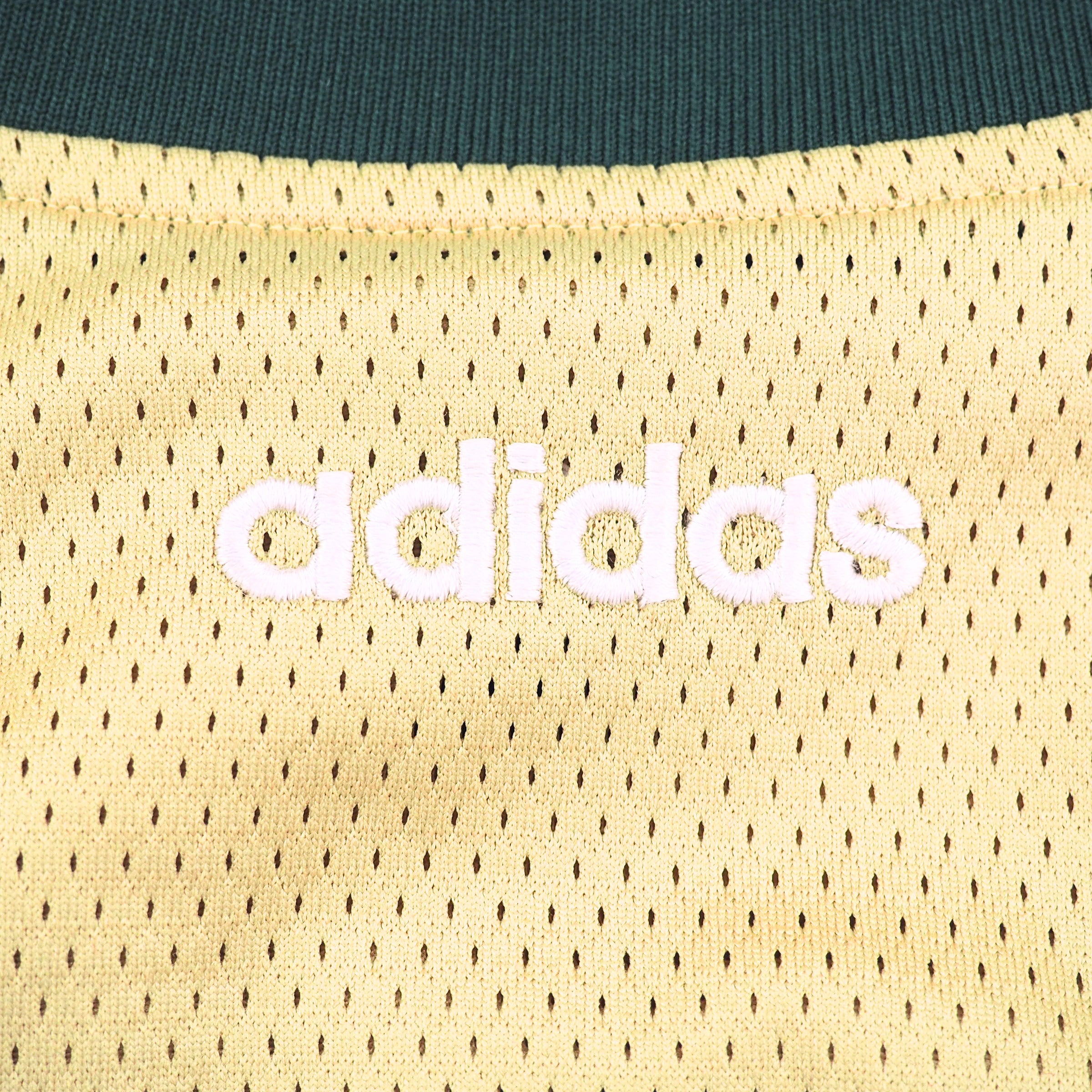 Adidas Gold & Green Mesh Basketball Jersey Vintage 90s Y2K XL