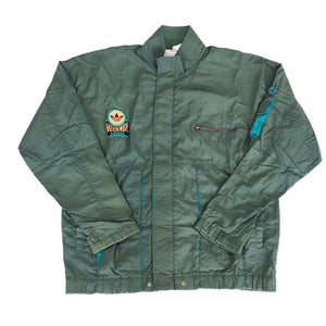 Adidas Nationwide Full Zip Early 90s Vintage Windbreaker Jacket Military Green Large