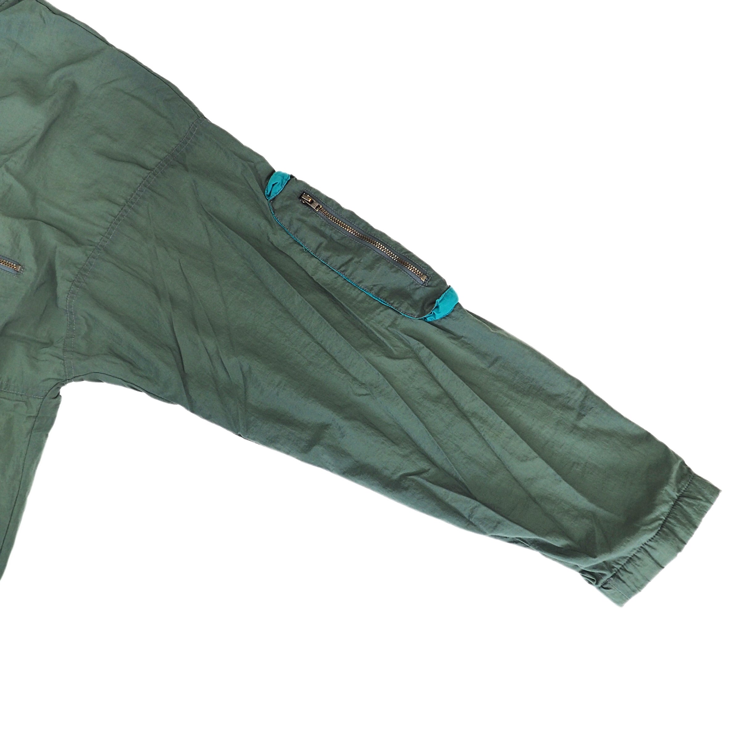Adidas Nationwide Full Zip Early 90s Vintage Windbreaker Jacket Military Green Large