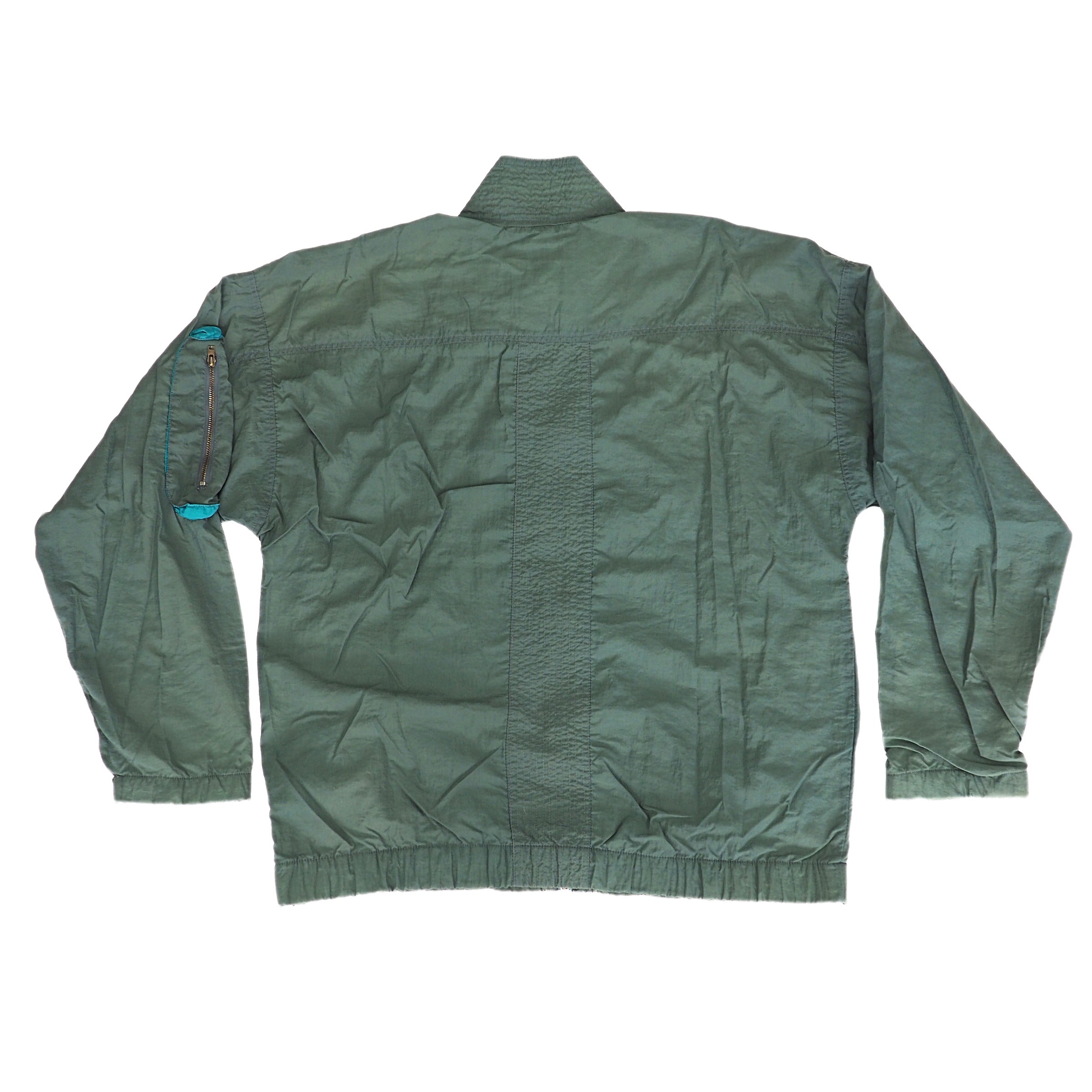 Adidas Nationwide Full Zip Early 90s Vintage Windbreaker Jacket Military Green Large