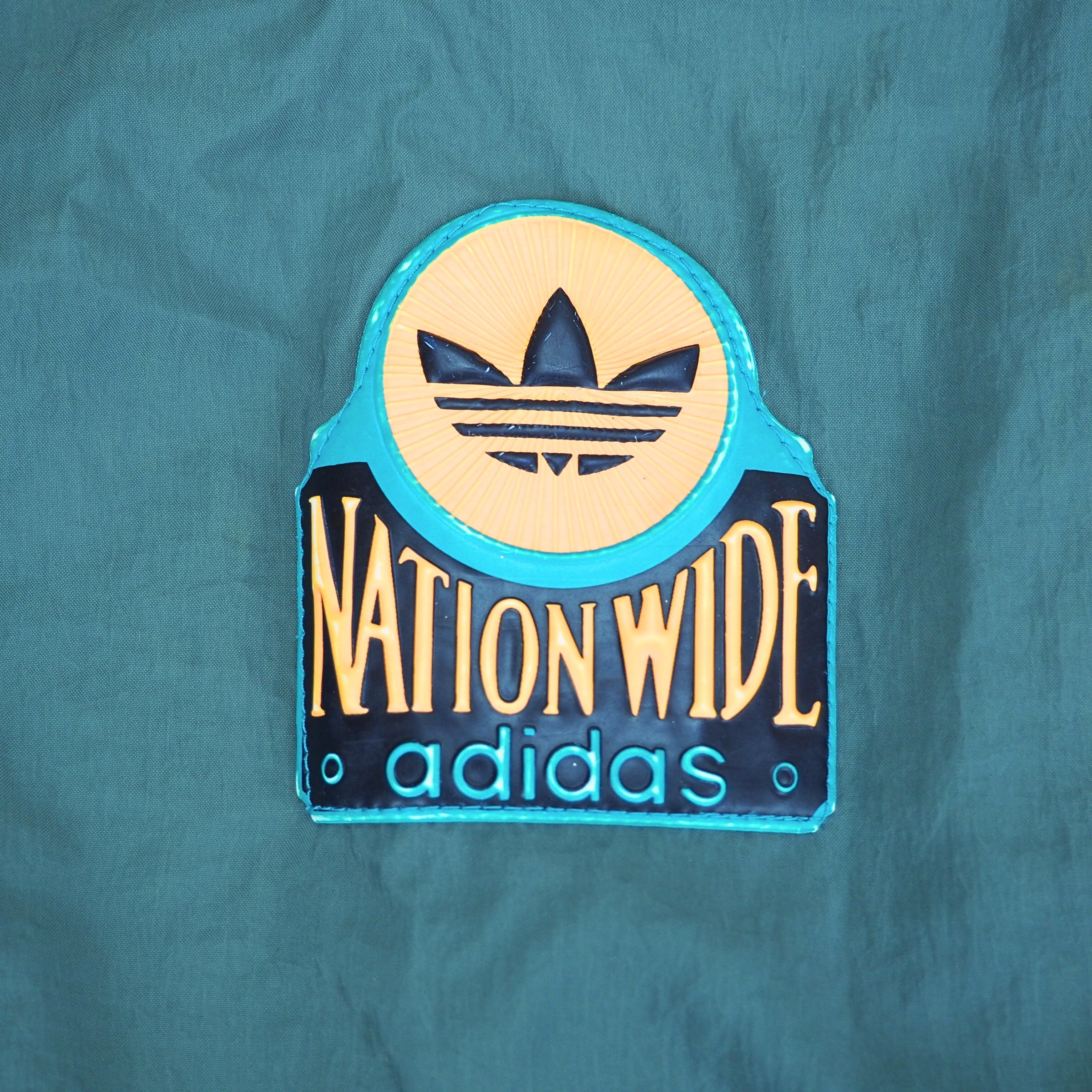Adidas Nationwide Full Zip Early 90s Vintage Windbreaker Jacket Military Green Large