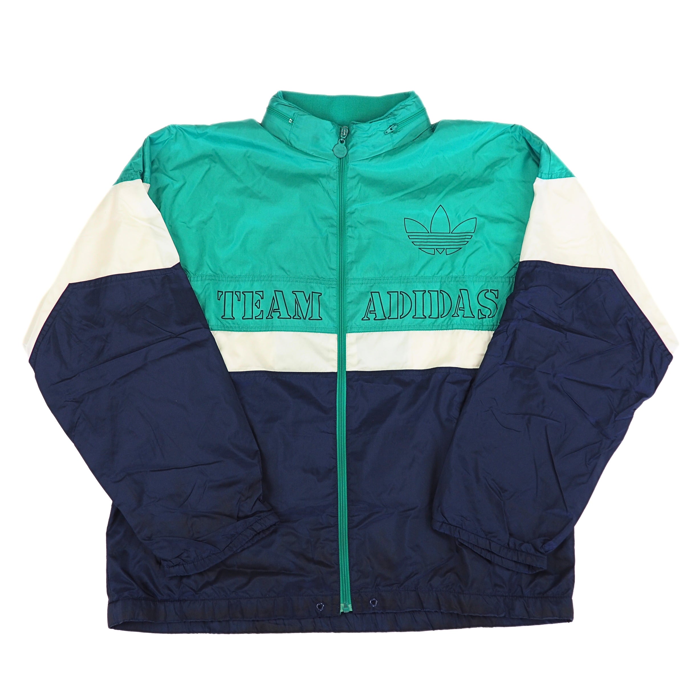 Adidas Team Adidas Full Zip-Thru Windbreaker Jacket Vintage 90s