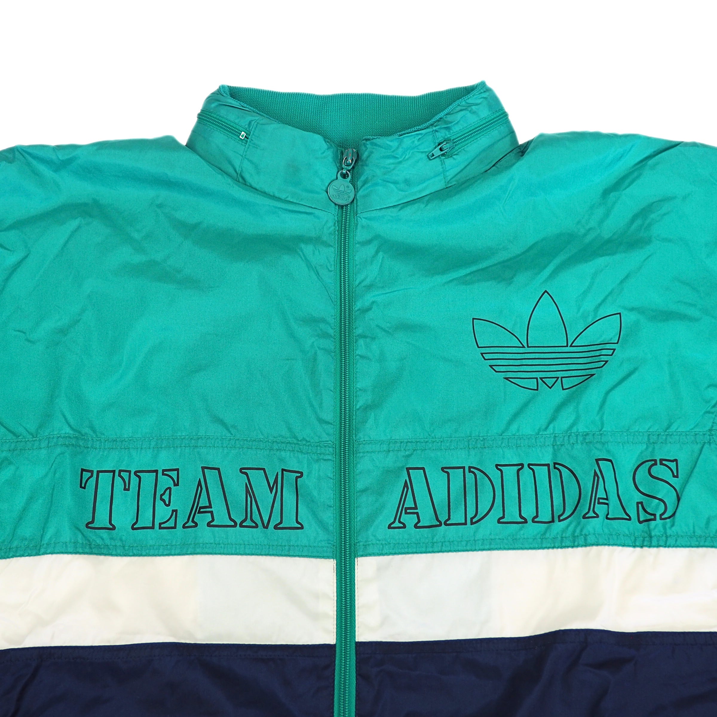 Adidas Team Adidas Full Zip-Thru Windbreaker Jacket Vintage 90s