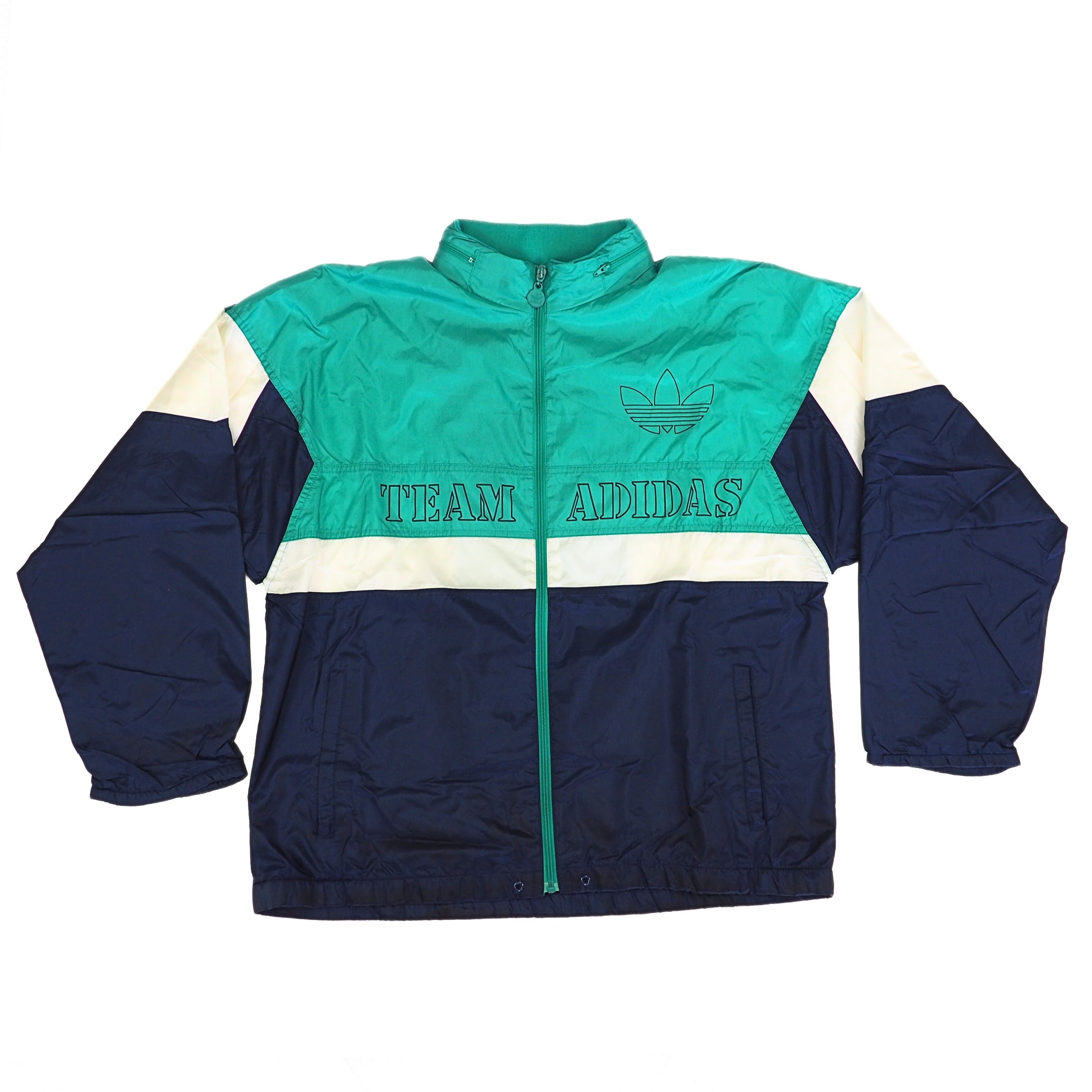 Adidas Team Adidas Full Zip-Thru Windbreaker Jacket Vintage 90s