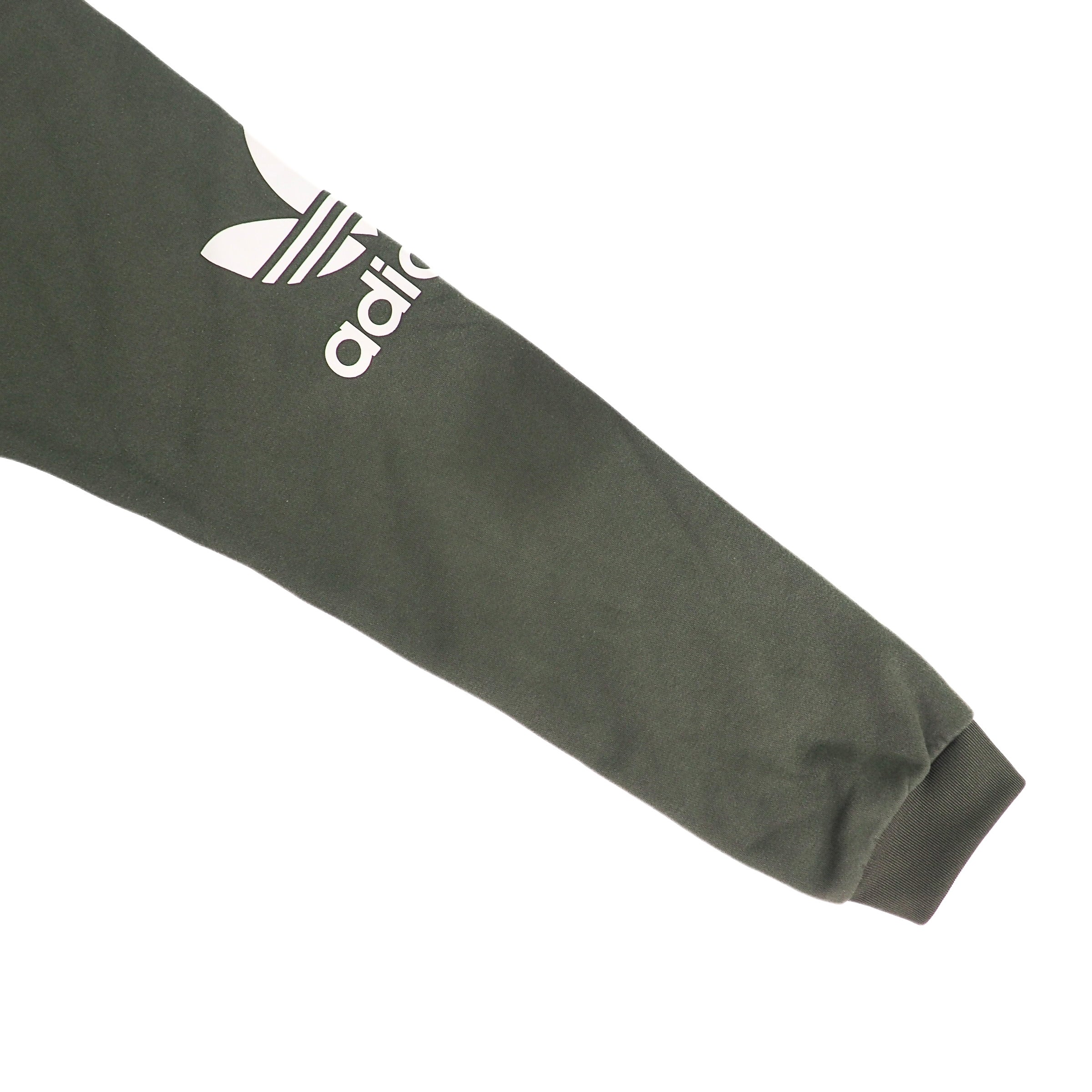 Adidas Teorado Full Zip Hooded Sweater Jacket Green Black White Trefoil Medium