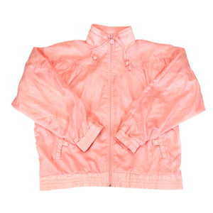 Adidas Trefoil Barbie Pink Satin Full-Zip Windbreaker Jacket Vintage 80s 90s Medium