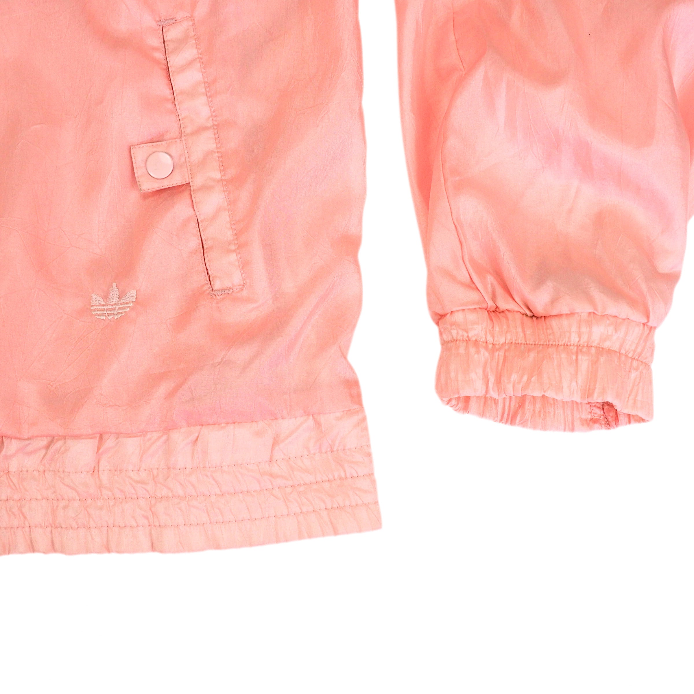 Adidas Trefoil Barbie Pink Satin Full-Zip Windbreaker Jacket Vintage 80s 90s Medium