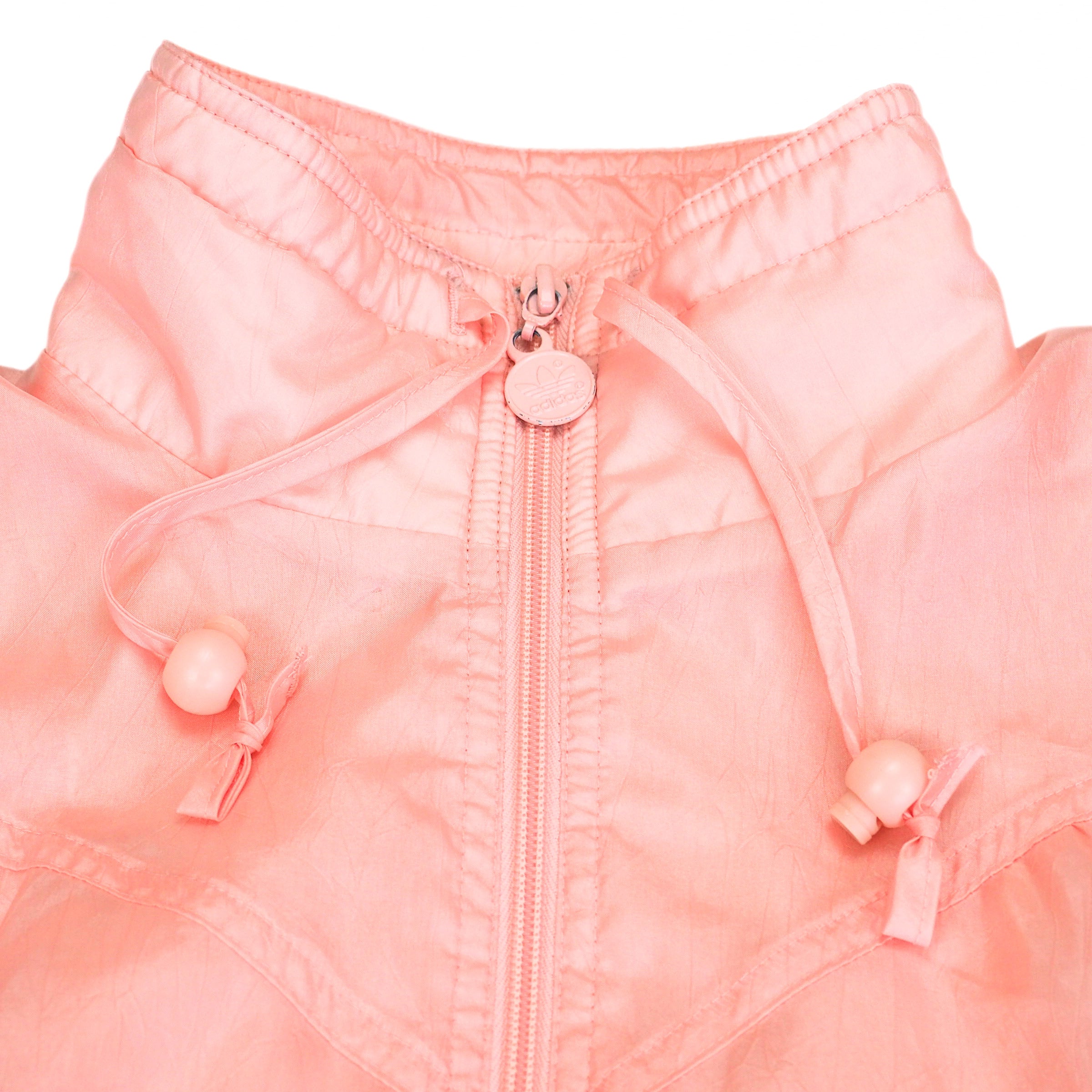 Adidas Trefoil Barbie Pink Satin Full-Zip Windbreaker Jacket Vintage 80s 90s Medium