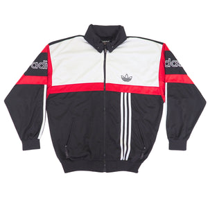 Adidas Trefoil Team Track Jacket with Foldaway Mesh Hood Vintage 90s Large