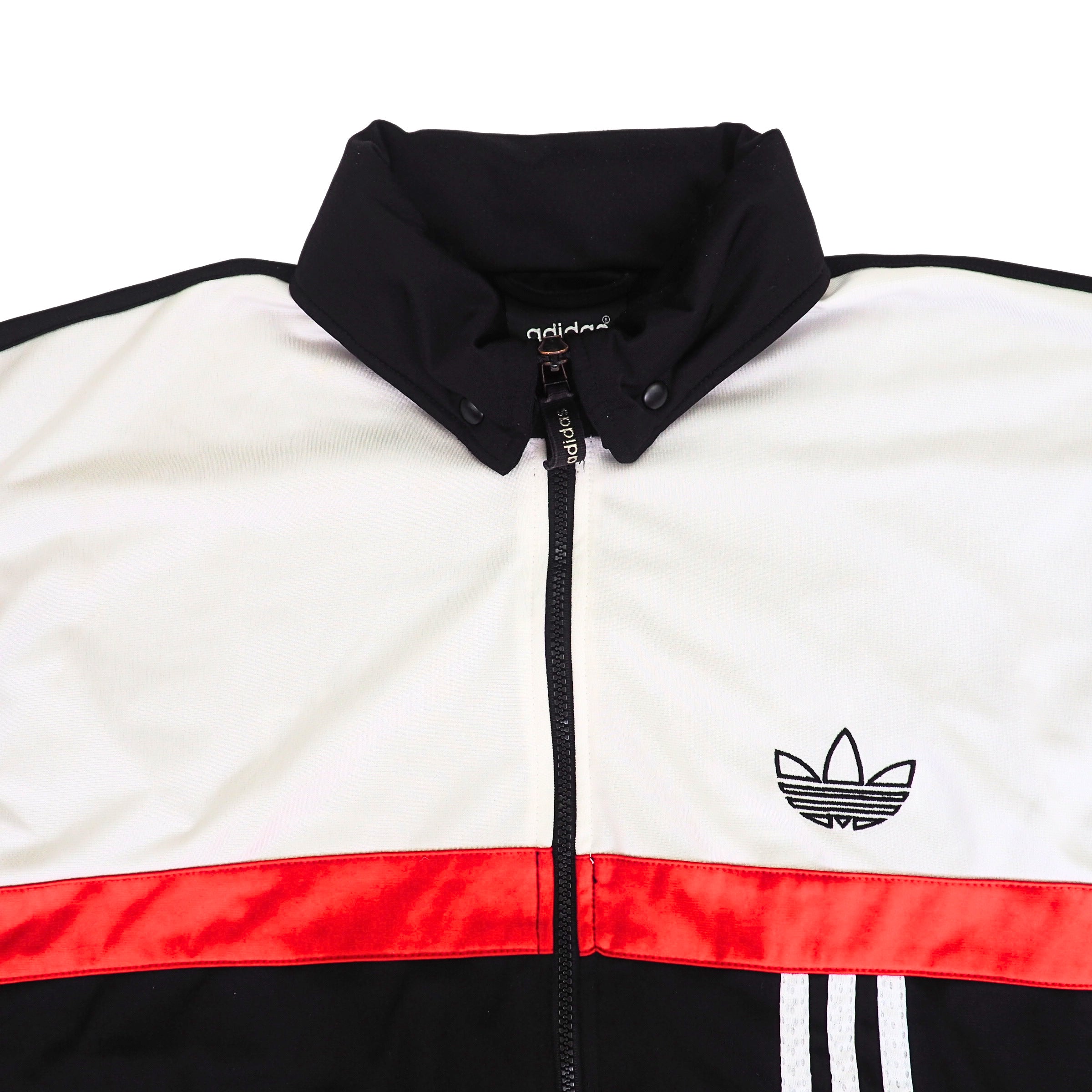Adidas Trefoil Team Track Jacket with Foldaway Mesh Hood Vintage 90s Large