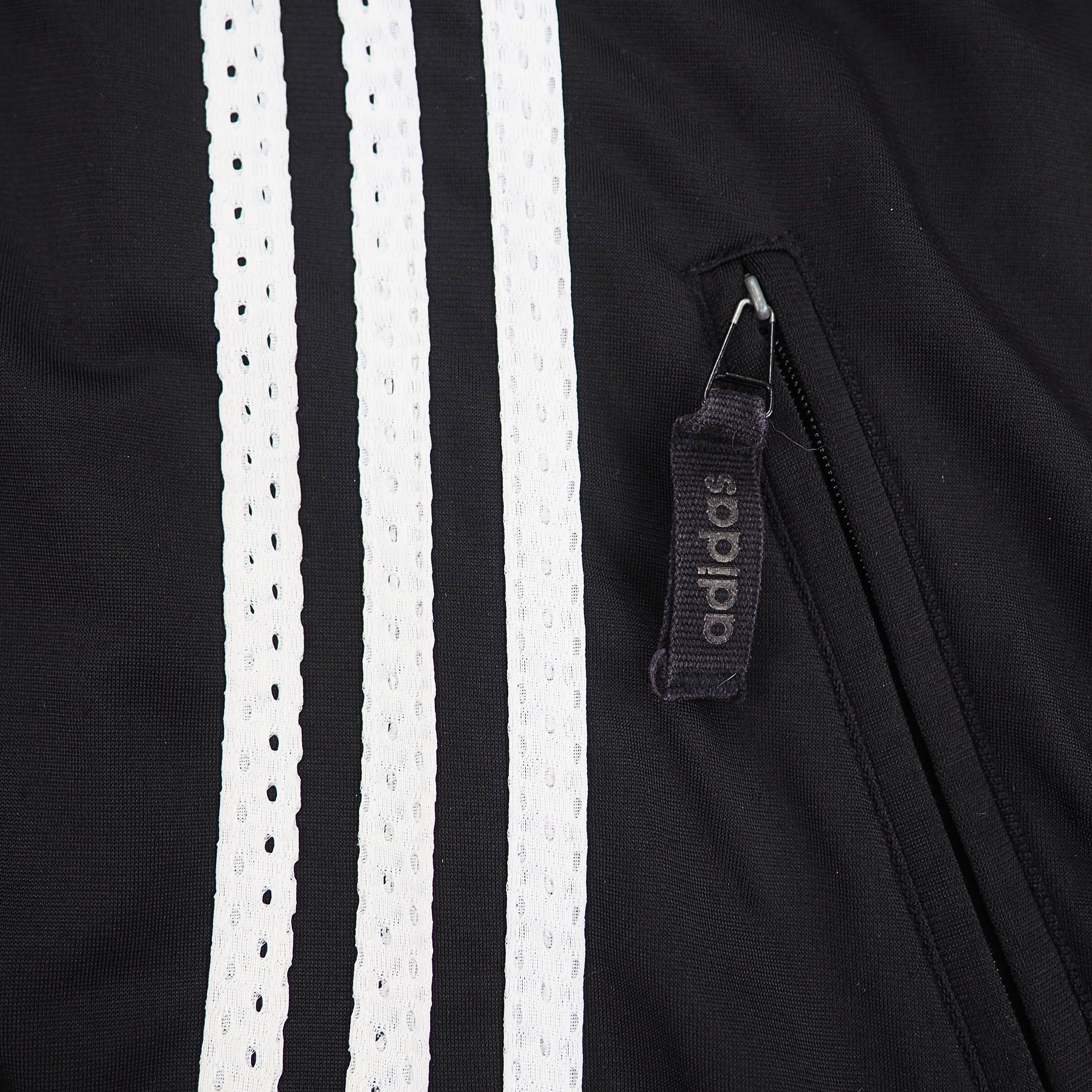 Adidas Trefoil Team Track Jacket with Foldaway Mesh Hood Vintage 90s Large
