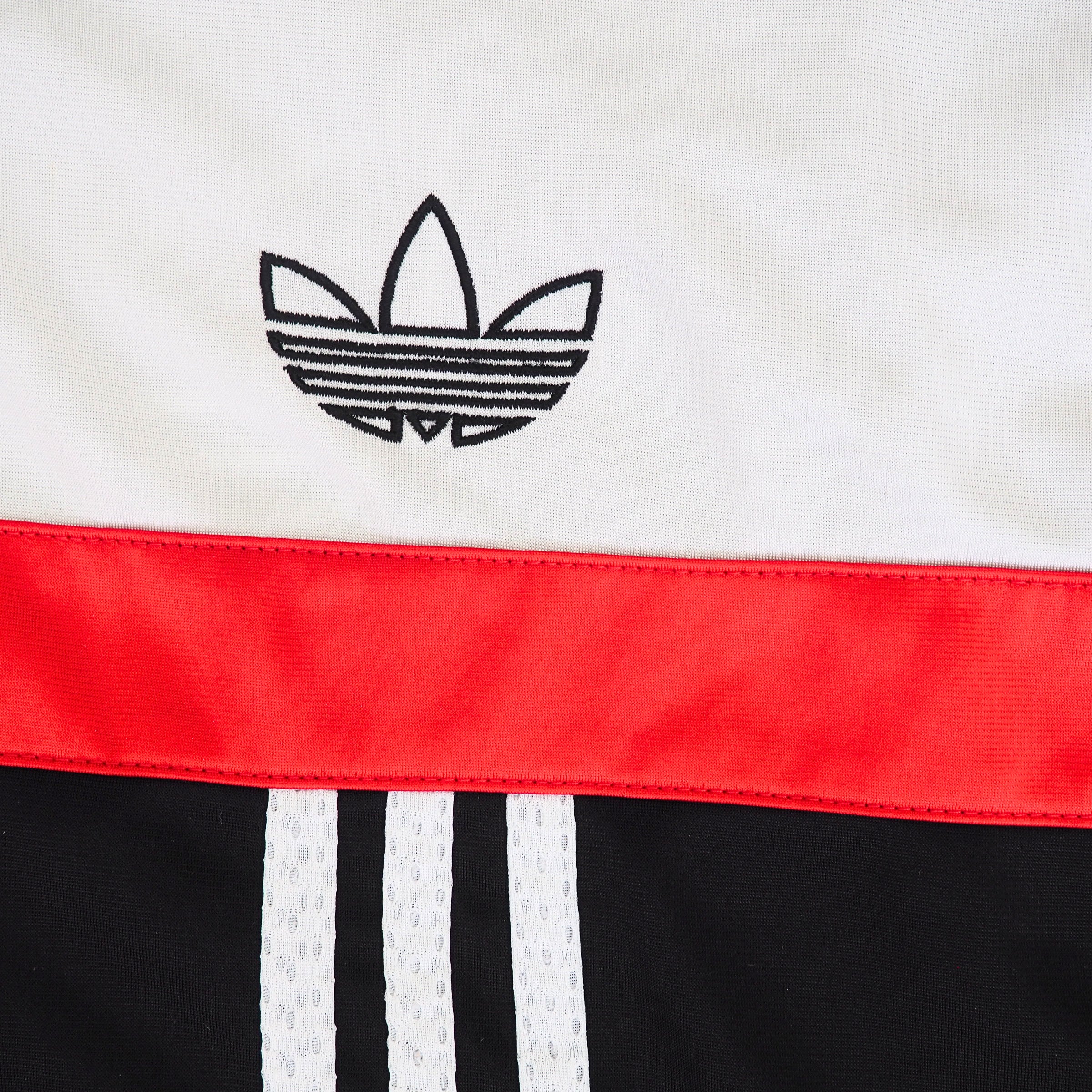 Adidas Trefoil Team Track Jacket with Foldaway Mesh Hood Vintage 90s Large