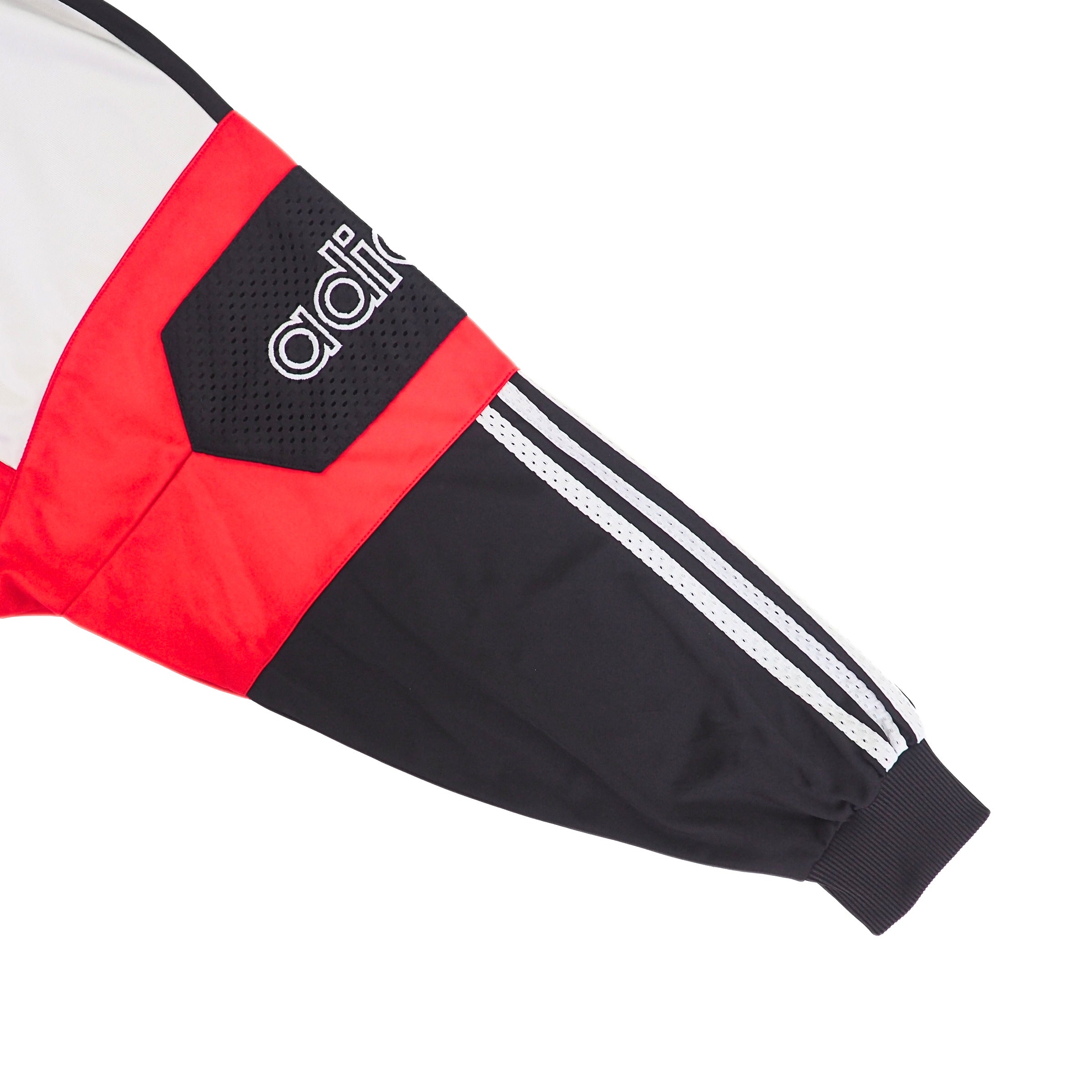Adidas Trefoil Team Track Jacket with Foldaway Mesh Hood Vintage 90s Large