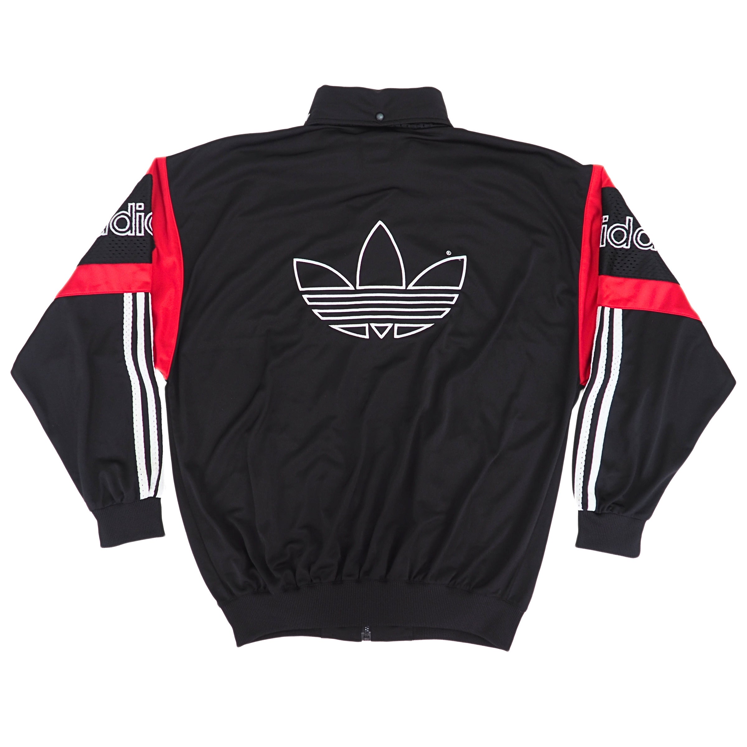 Adidas Trefoil Team Track Jacket with Foldaway Mesh Hood Vintage 90s Large