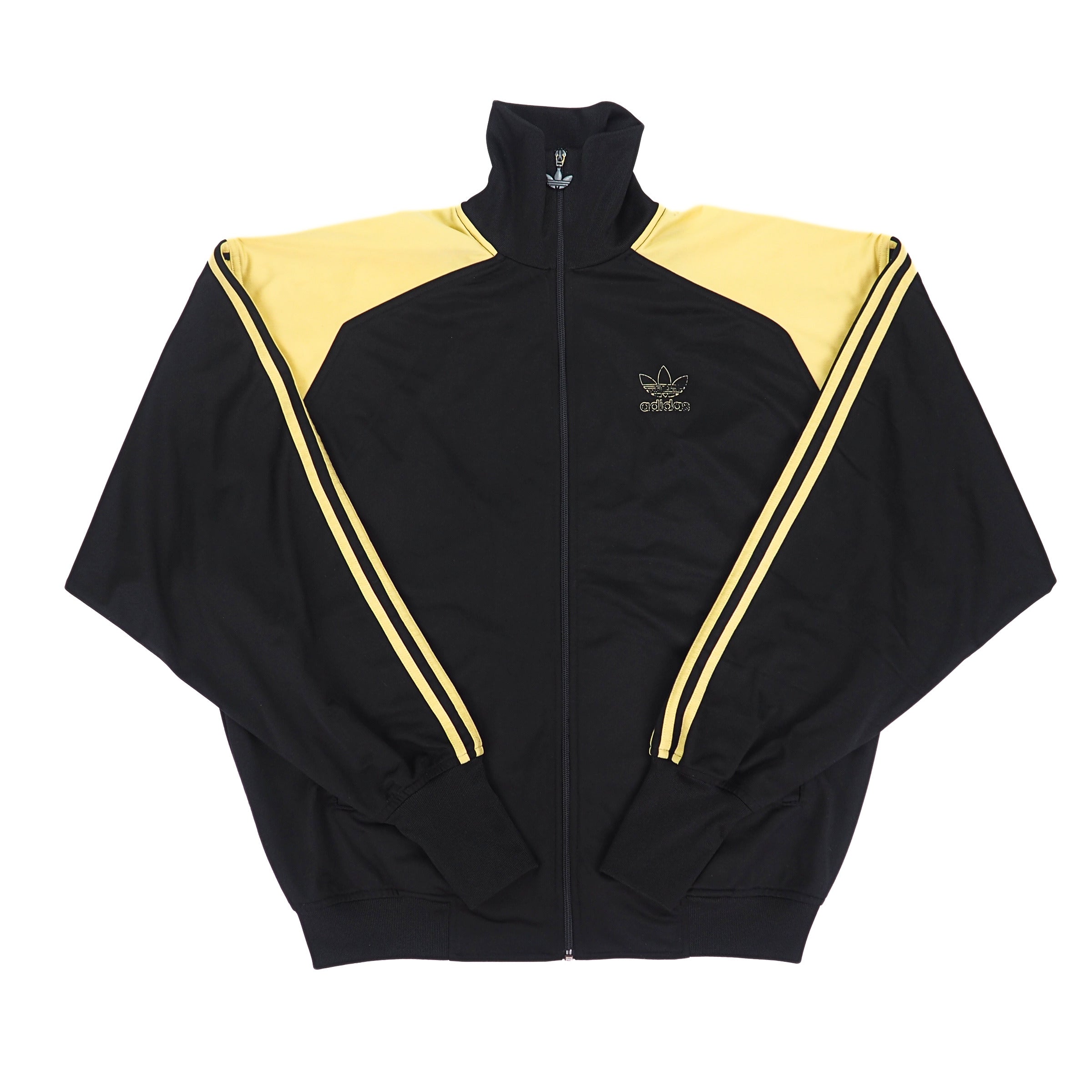 Adidas Firebird Superstar Track Jacket Vintage 90s Black Gold Large