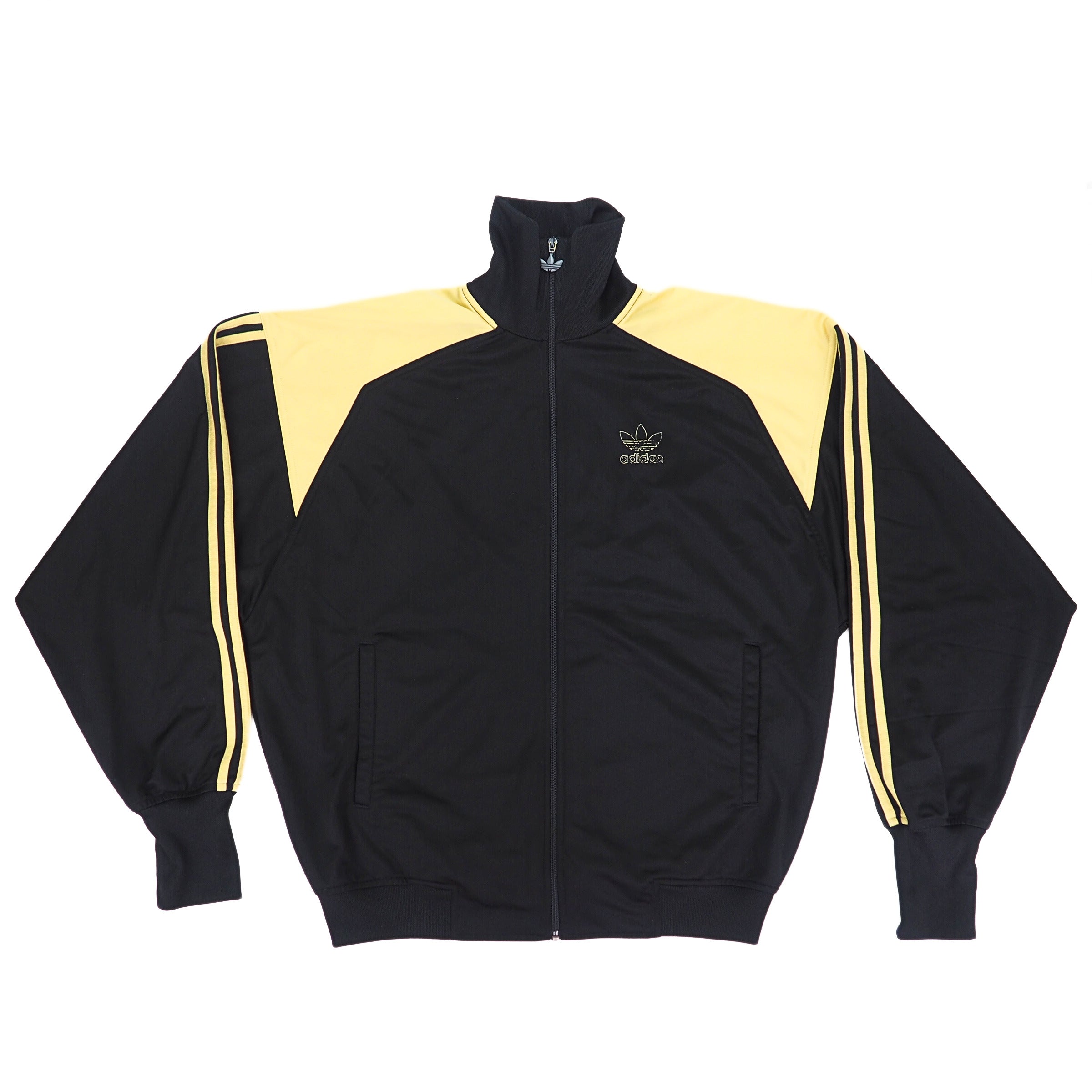Adidas Firebird Superstar Track Jacket Vintage 90s Black Gold Large