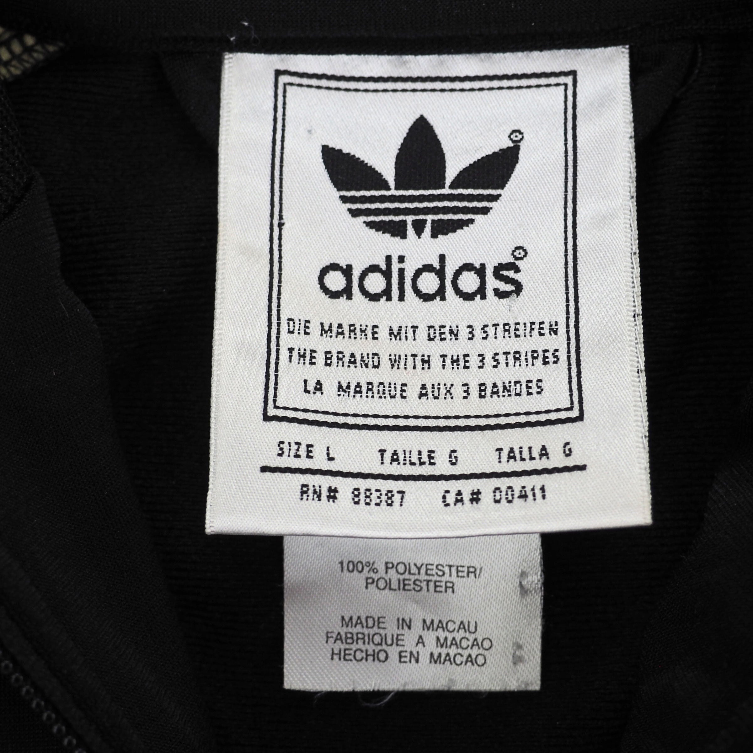 Adidas Firebird Superstar Track Jacket Vintage 90s Black Gold Large