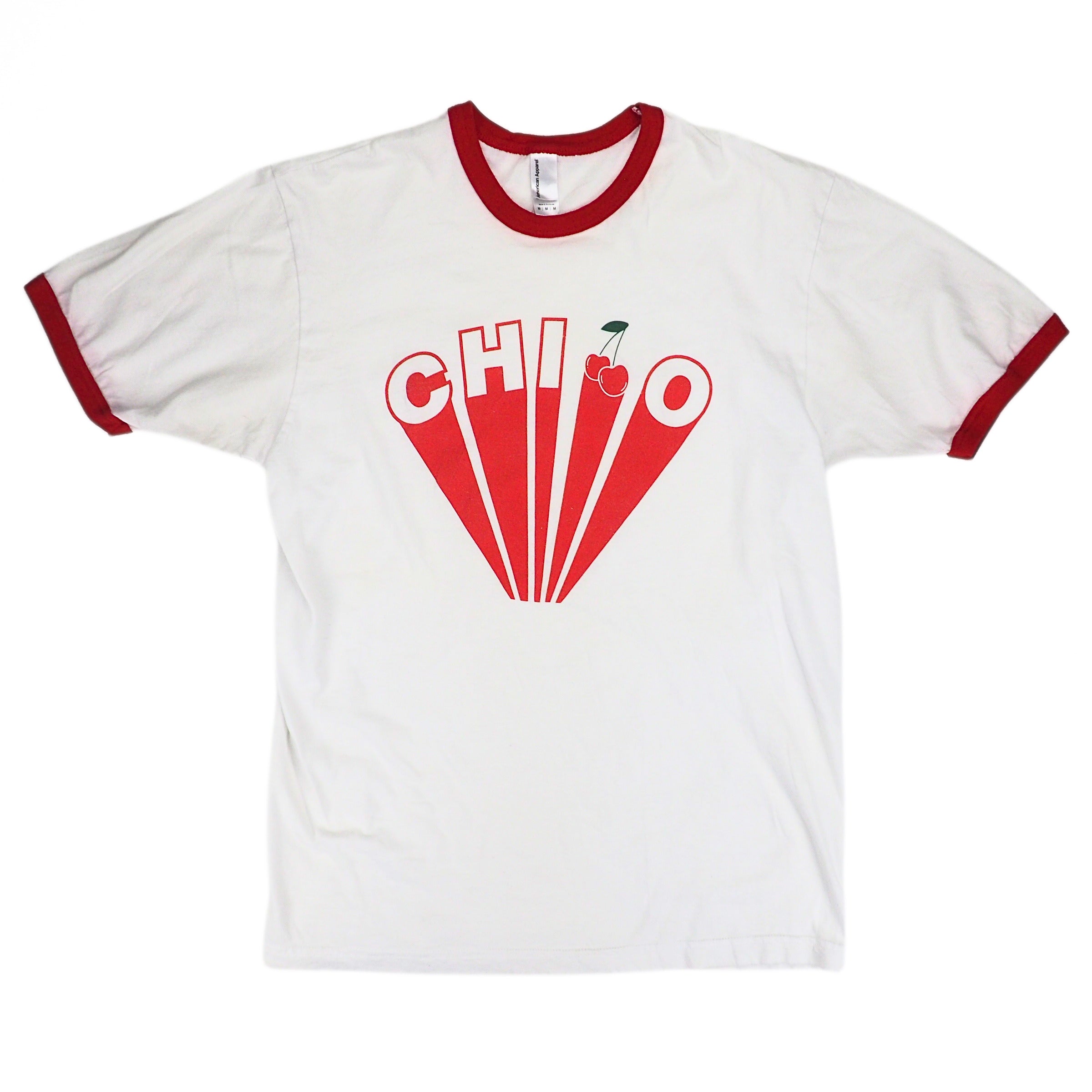 American Apparel Cherry Ciao Ringer T-Shirt Womens Medium