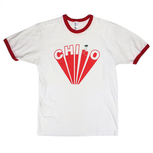 American Apparel Cherry Ciao Ringer T-Shirt Womens Medium
