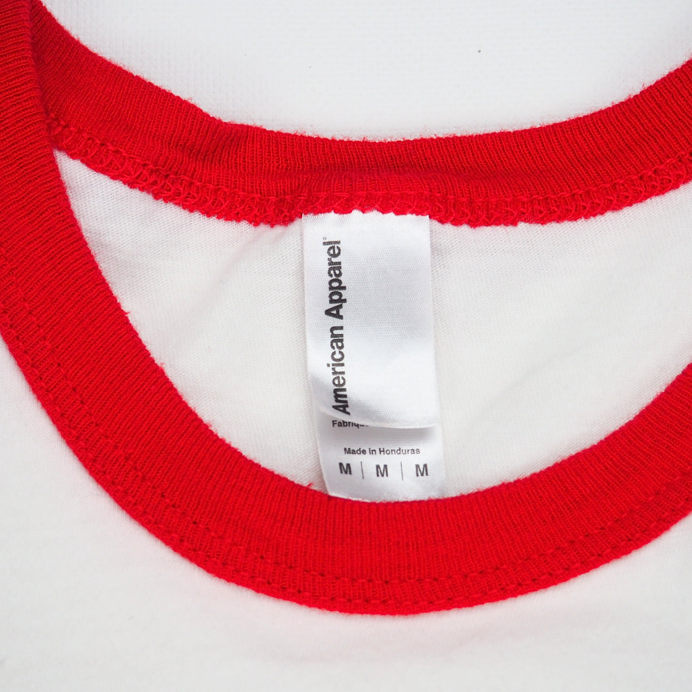 American Apparel Cherry Ciao Ringer T-Shirt Womens Medium