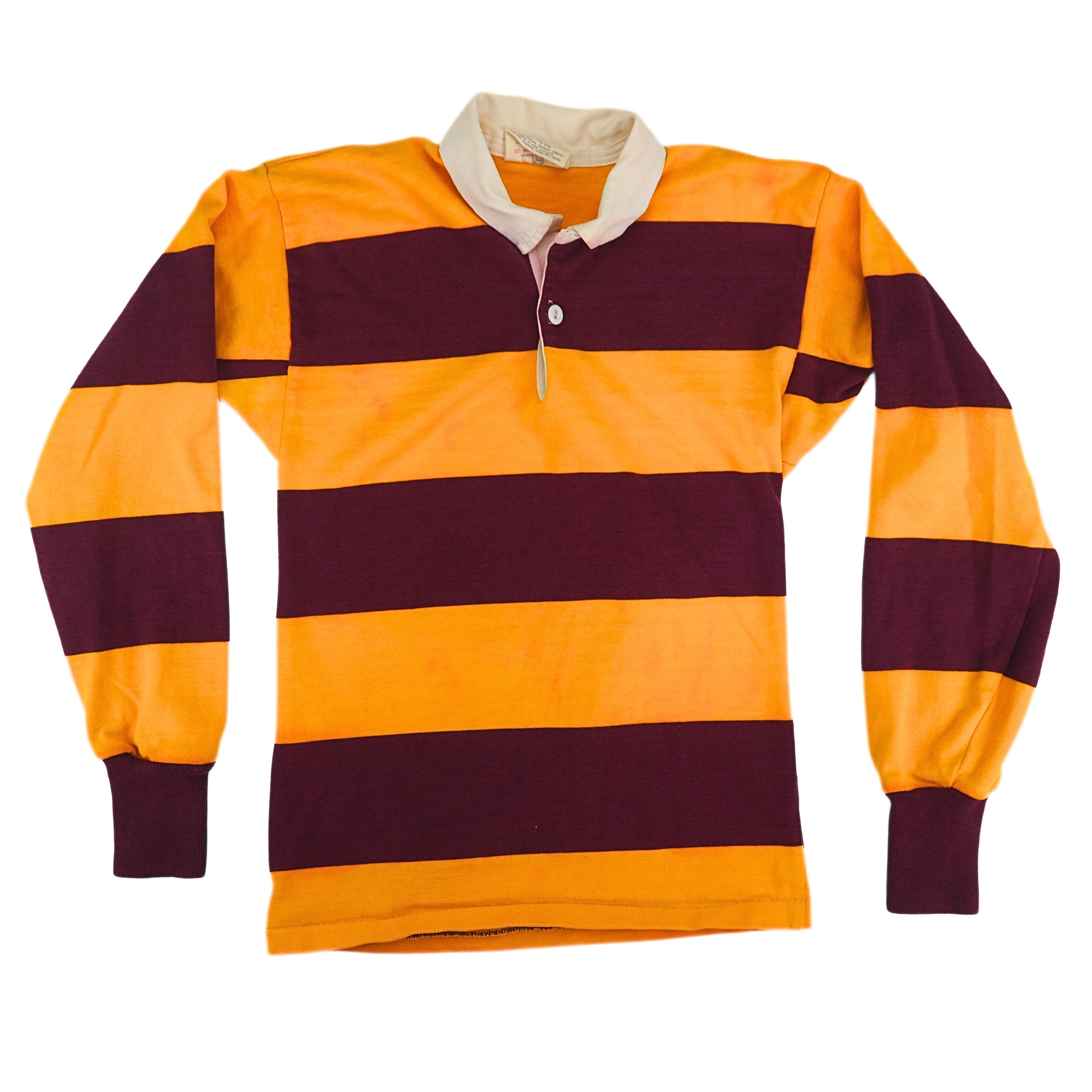 Canterbury Maroon & Gold Striped Rugby Jersey Vintage 90s Small