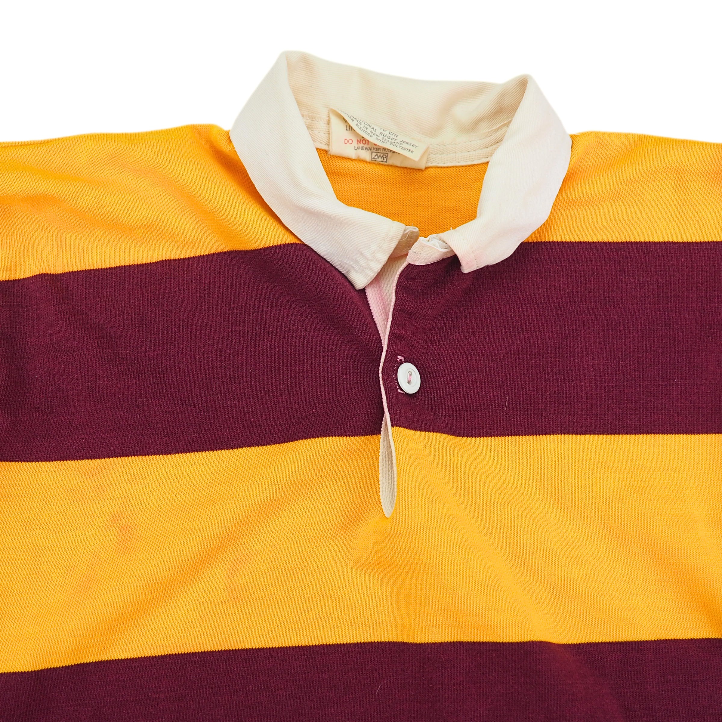 Canterbury Maroon & Gold Striped Rugby Jersey Vintage 90s Small