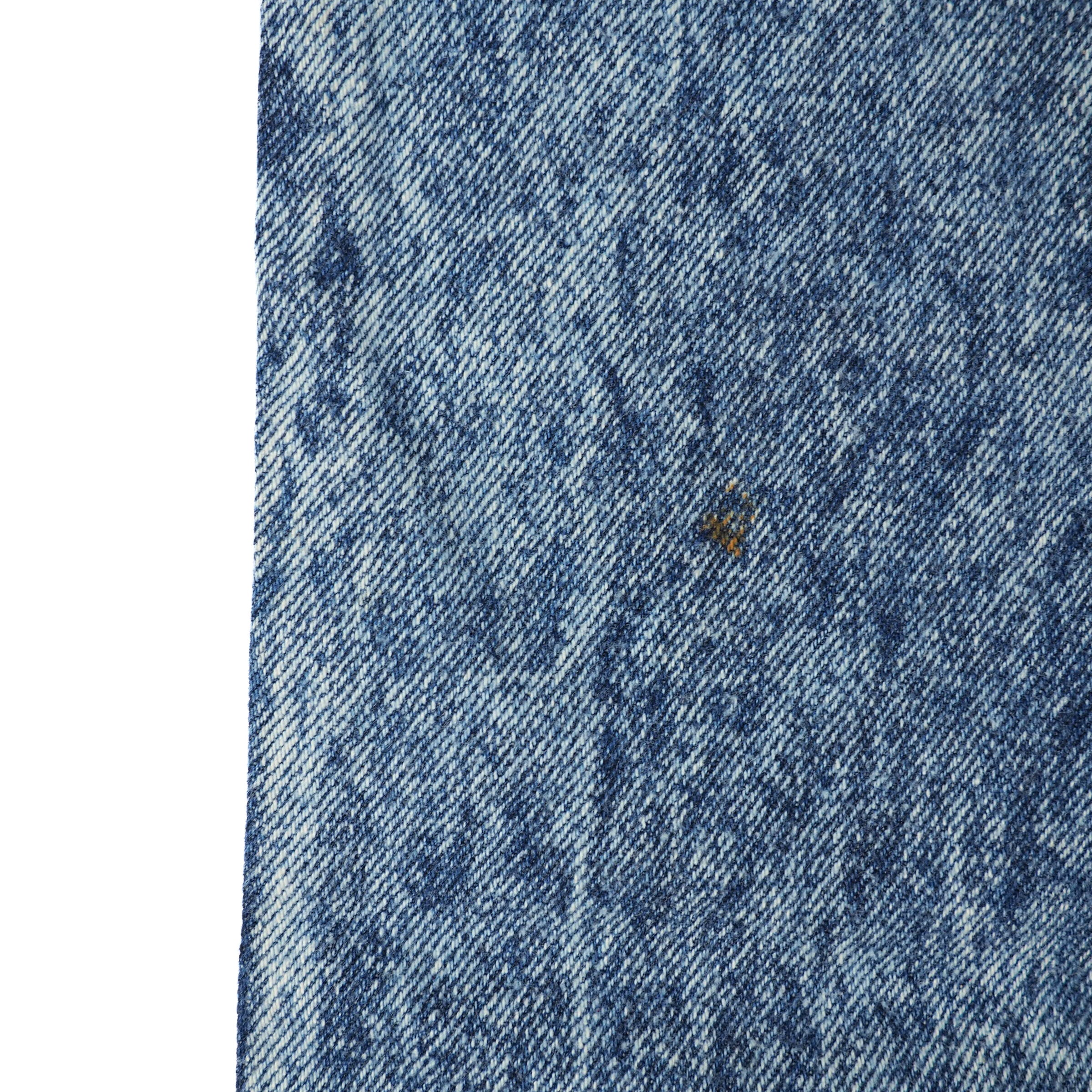 Close-up of blue denim fabric texture