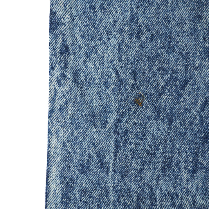 Close-up of blue denim fabric texture