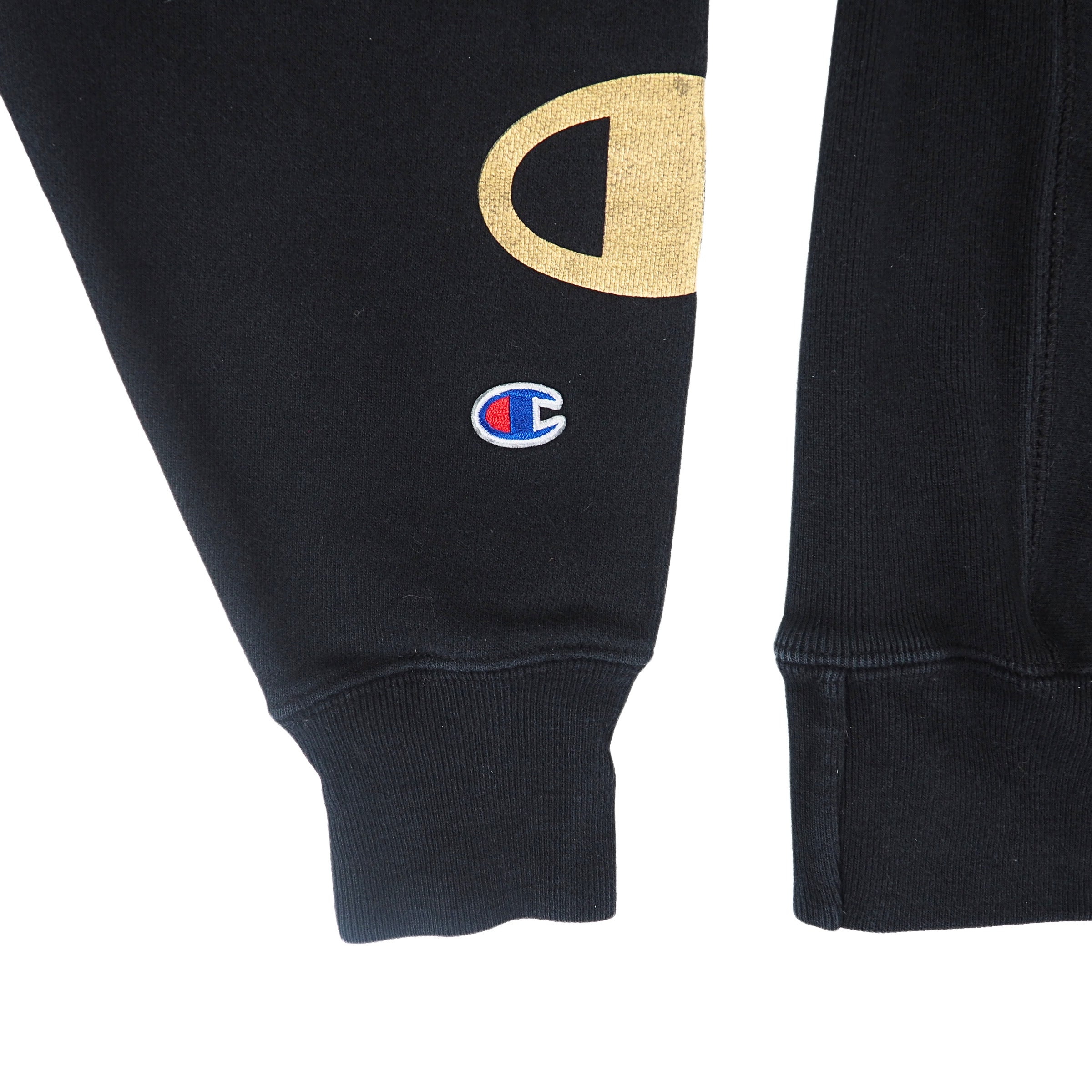 Champion Reverse Weave Gold Foil Logo Hoodie Black Small-Medium