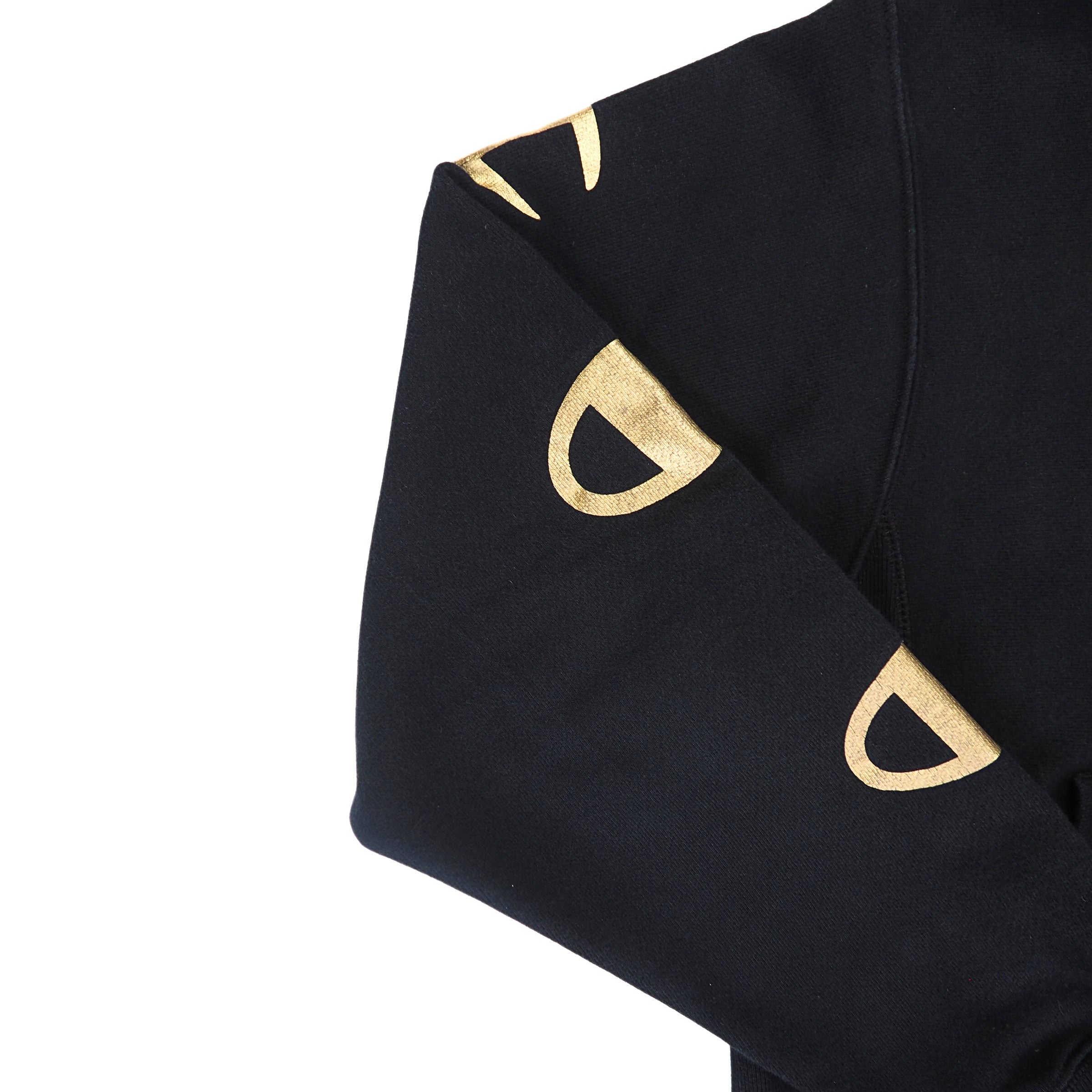 Champion Reverse Weave Gold Foil Logo Hoodie Black Small-Medium