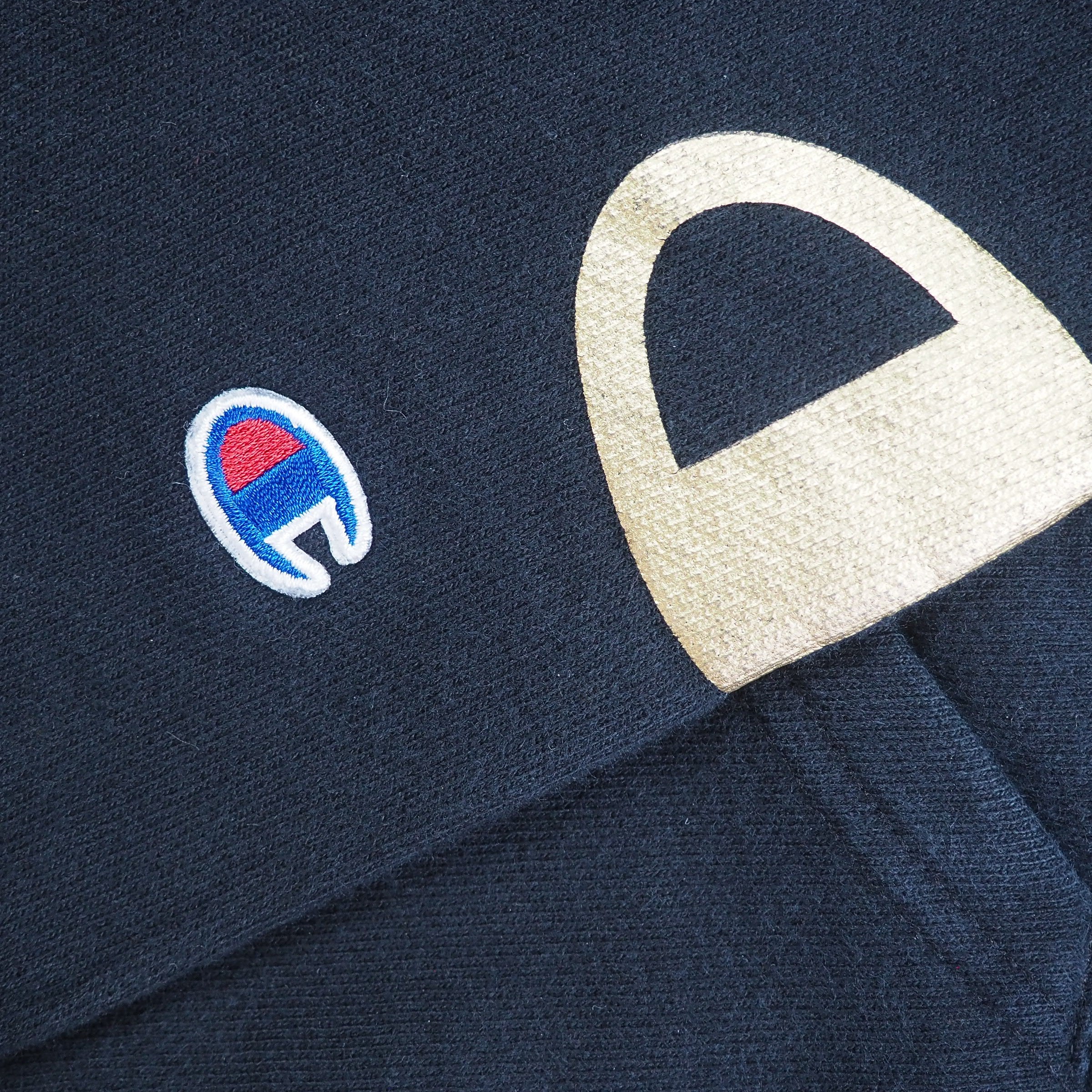 Champion Reverse Weave Gold Foil Logo Hoodie Black Small-Medium