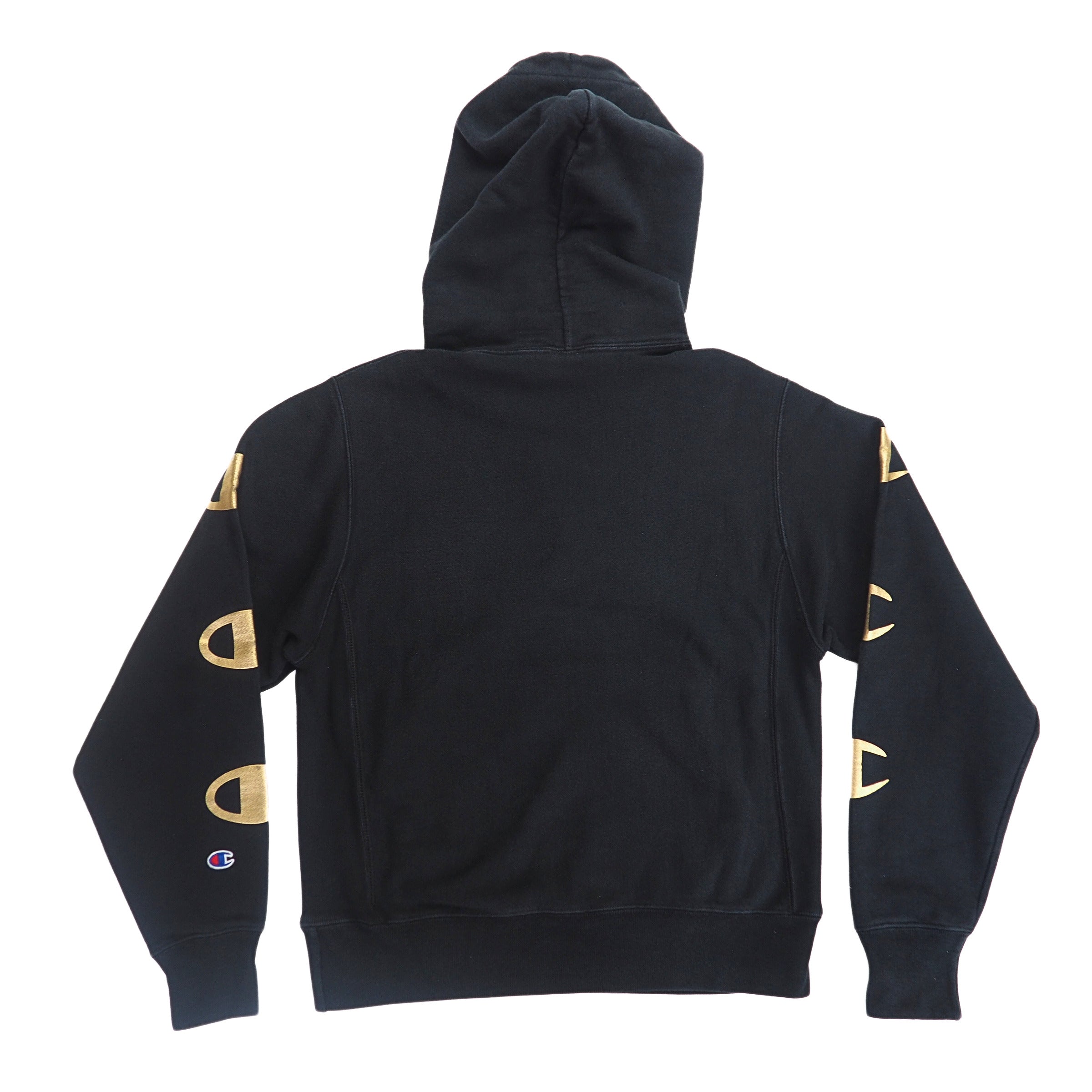 Champion Reverse Weave Gold Foil Logo Hoodie Black Small-Medium