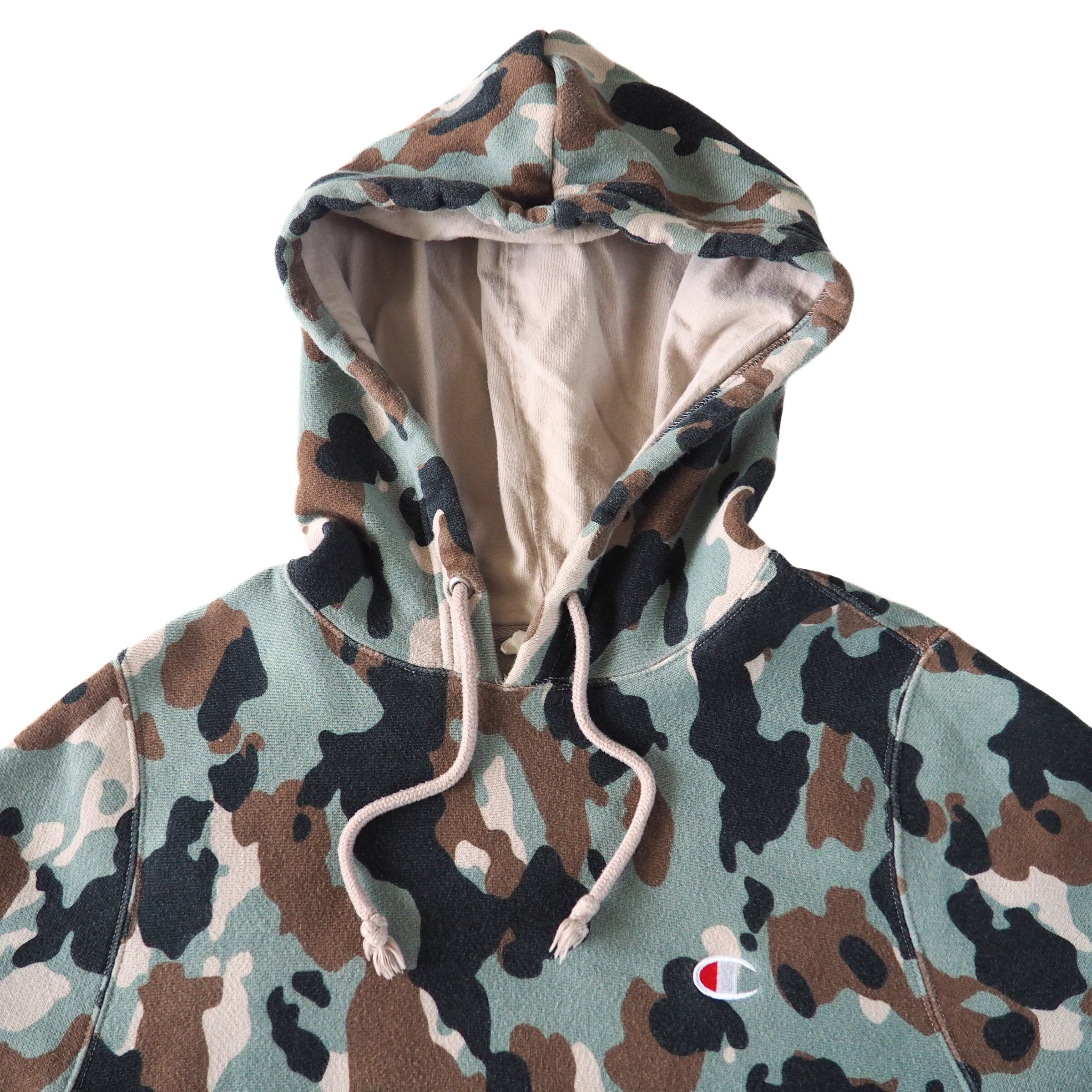Champion Reverse Weave Woodland Desert Camo Hoodie Mens Small