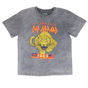 Def Leppard Pyromania 1983 US Tour T-Shirt Sun Bleached Grey Mens Large