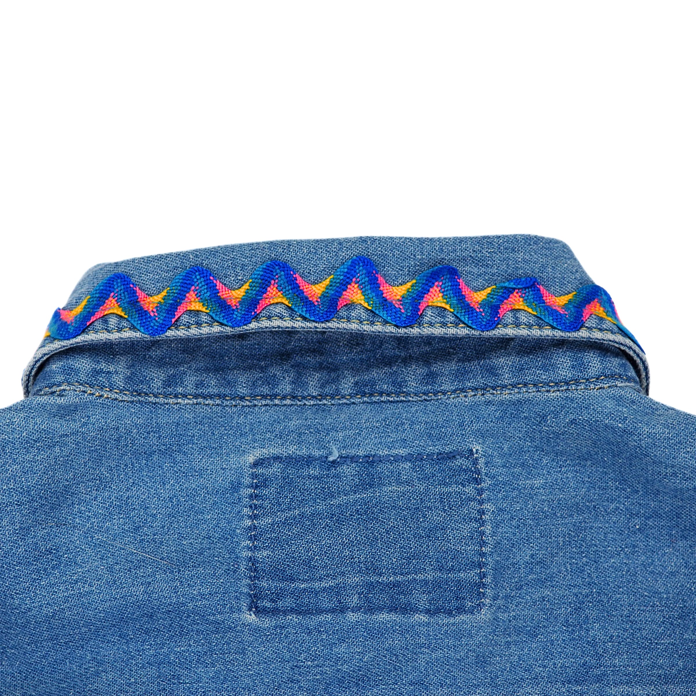EJ Gitano 2pc Vintage Beaded Denim Canadian Tuxedo Shirt and Jeans Set