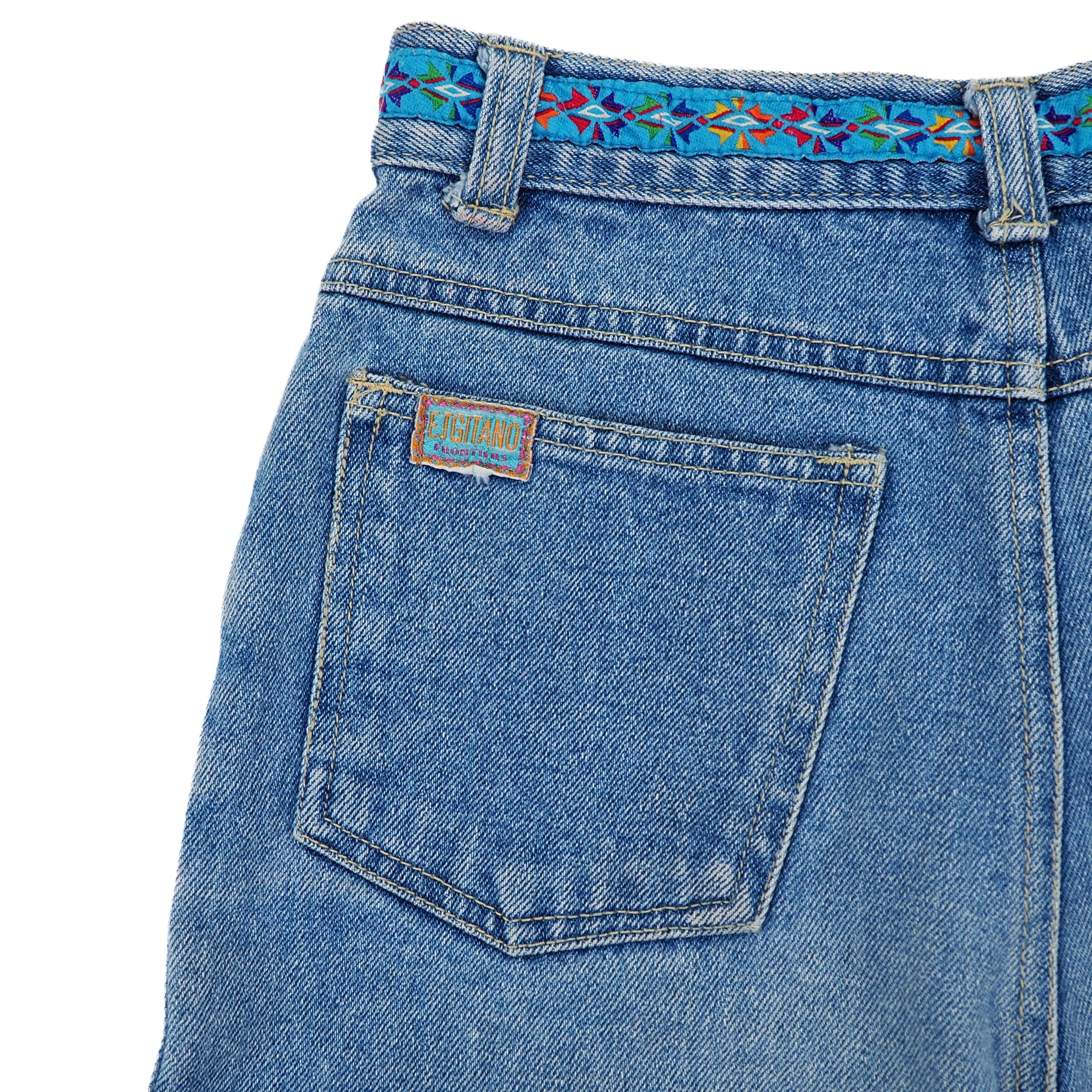 EJ Gitano 2pc Vintage Beaded Denim Canadian Tuxedo Shirt and Jeans Set