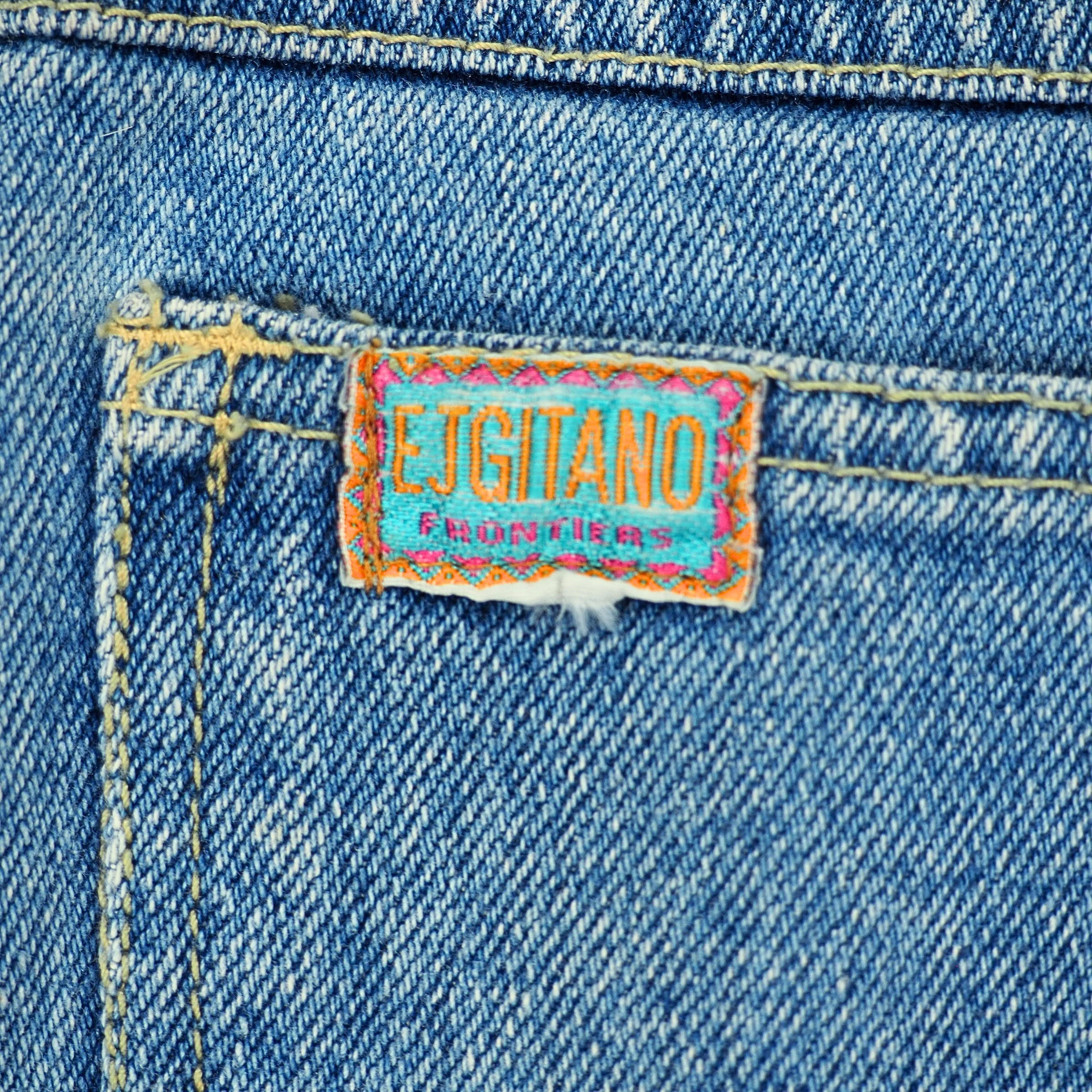EJ Gitano 2pc Vintage Beaded Denim Canadian Tuxedo Shirt and Jeans Set
