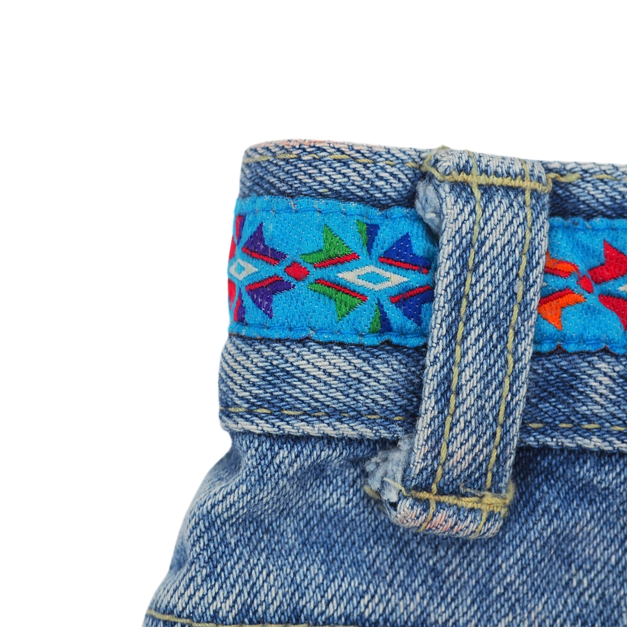 EJ Gitano 2pc Vintage Beaded Denim Canadian Tuxedo Shirt and Jeans Set