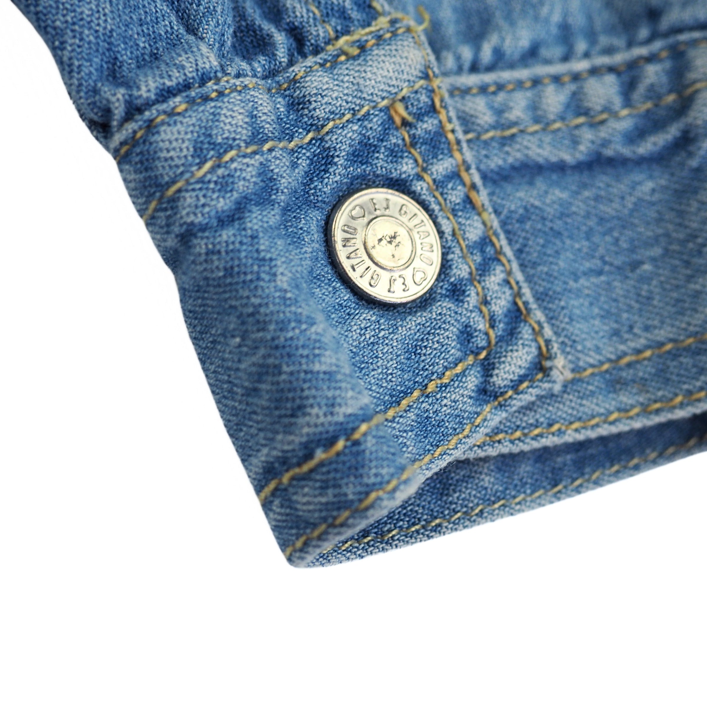 EJ Gitano 2pc Vintage Beaded Denim Canadian Tuxedo Shirt and Jeans Set