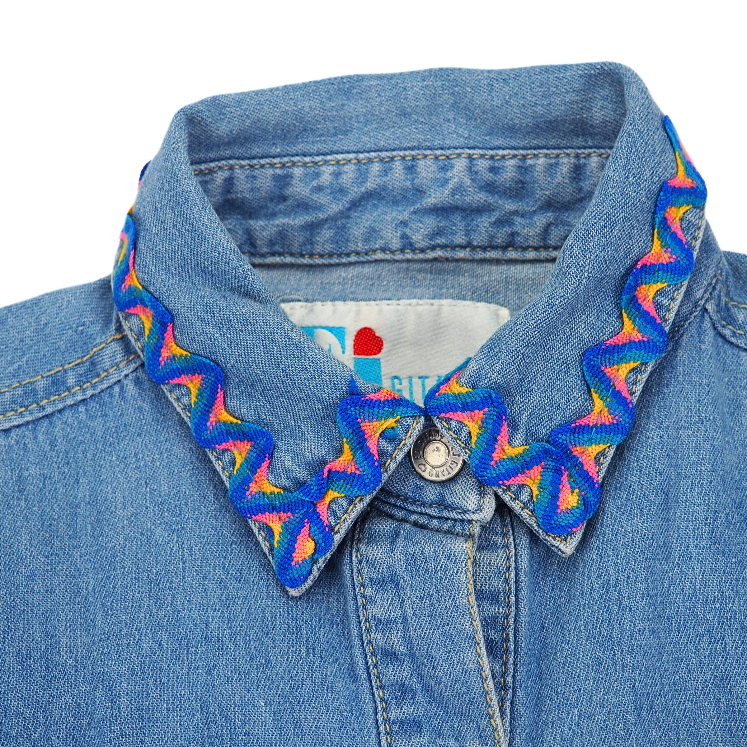 EJ Gitano 2pc Vintage Beaded Denim Canadian Tuxedo Shirt and Jeans Set