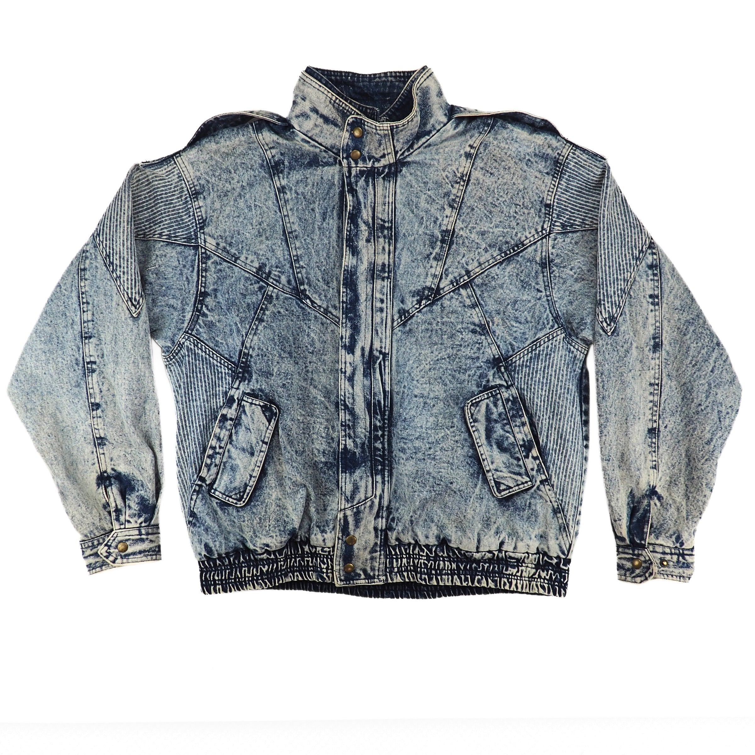 Eagles Ridge Acid Wash Padded Denim Jacket Vintage 90s XL