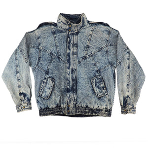 Eagles Ridge Acid Wash Padded Denim Jacket Vintage 90s XL