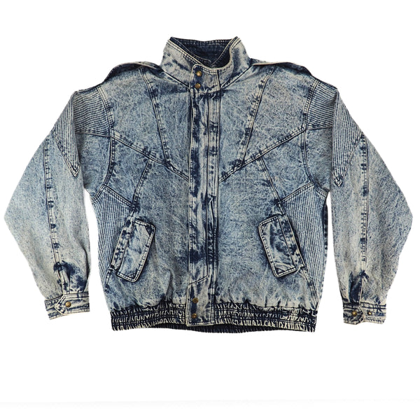 Eagles Ridge Acid Wash Padded Denim Jacket Vintage 90s XL