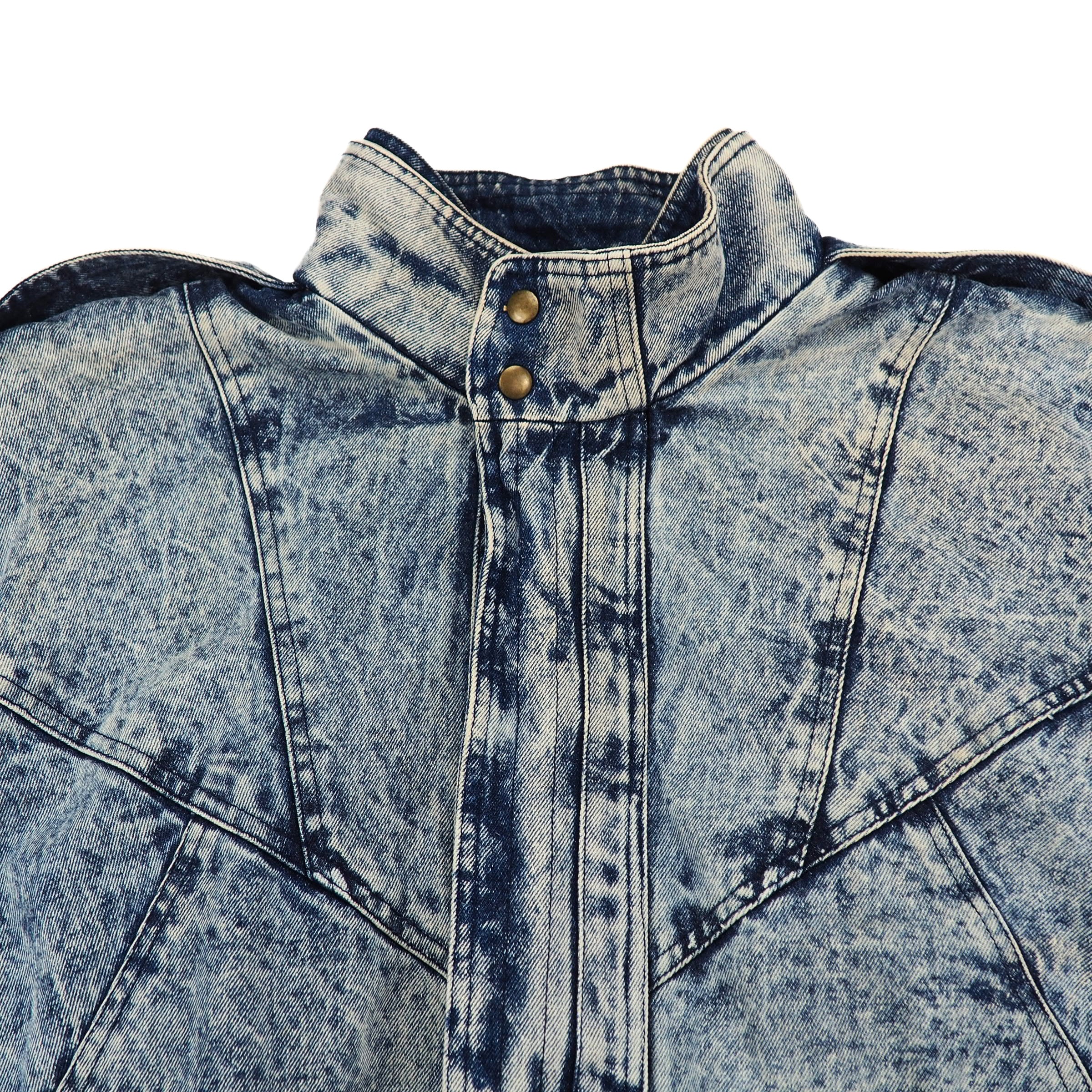 Eagles Ridge Acid Wash Padded Denim Jacket Vintage 90s XL