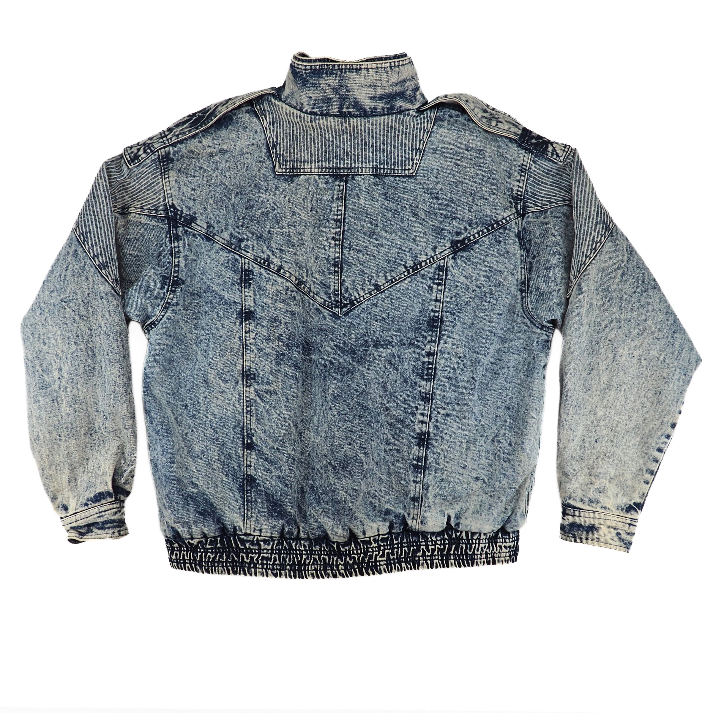 Eagles Ridge Acid Wash Padded Denim Jacket Vintage 90s XL