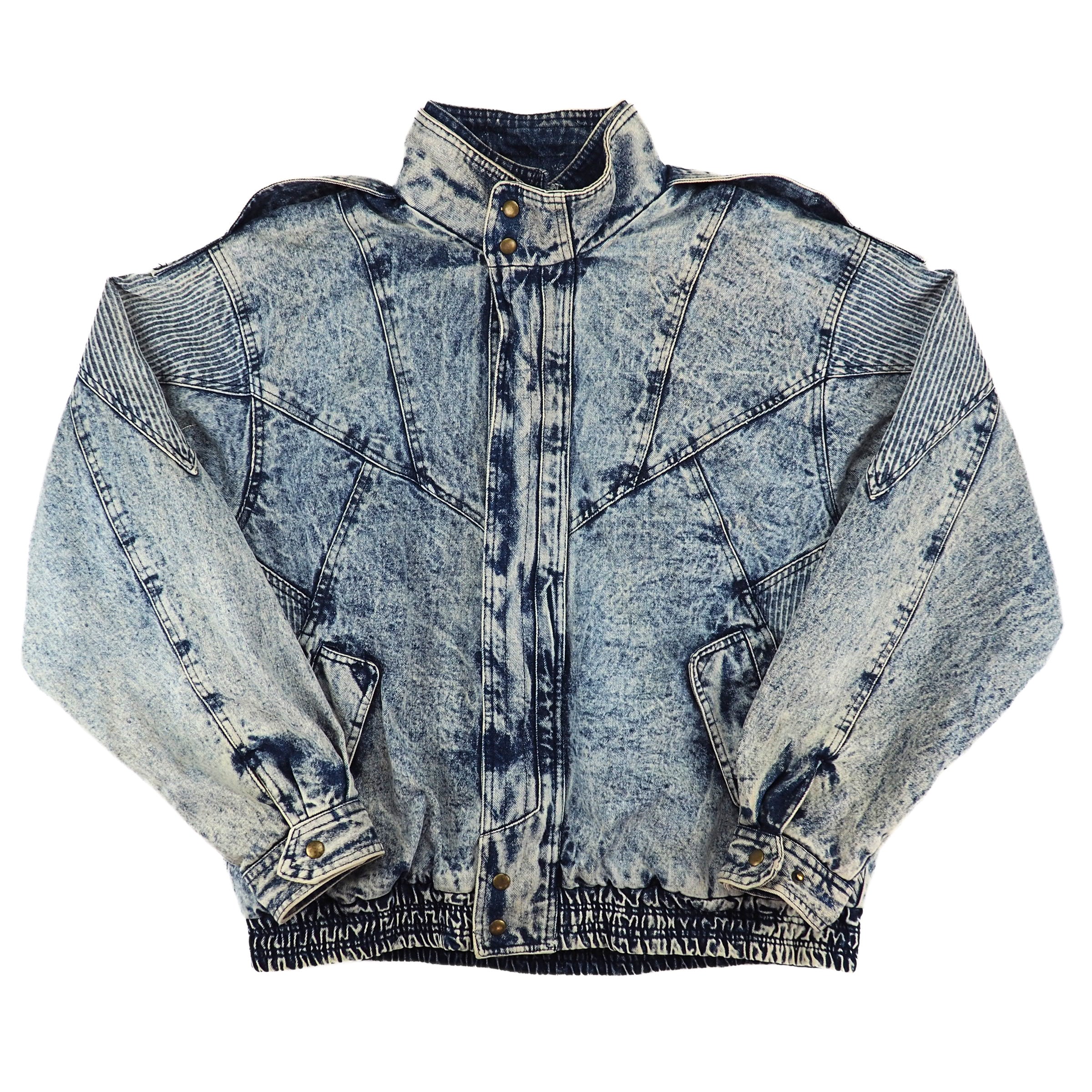 Eagles Ridge Acid Wash Padded Denim Jacket Vintage 90s XL