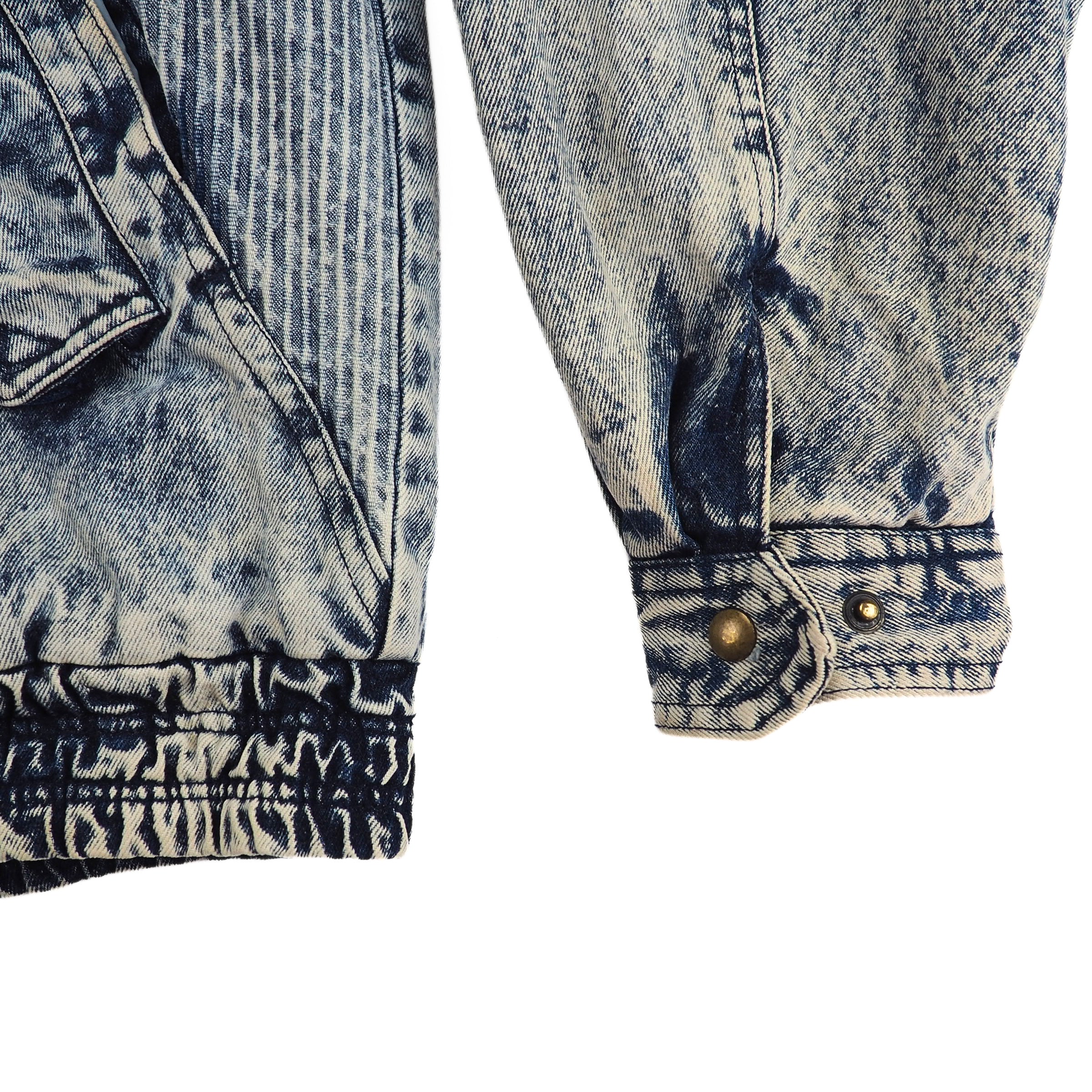Eagles Ridge Acid Wash Padded Denim Jacket Vintage 90s XL