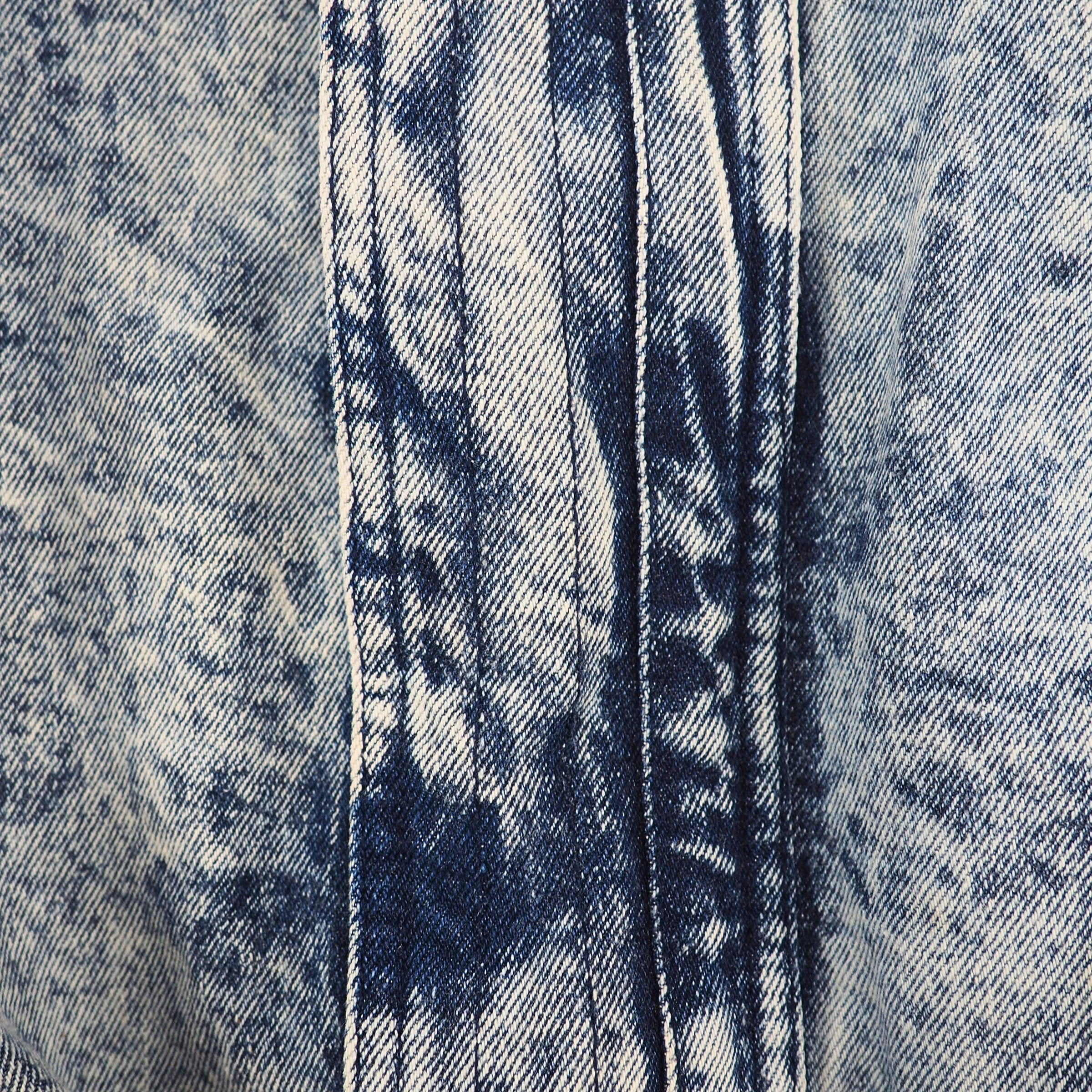 Eagles Ridge Acid Wash Padded Denim Jacket Vintage 90s XL