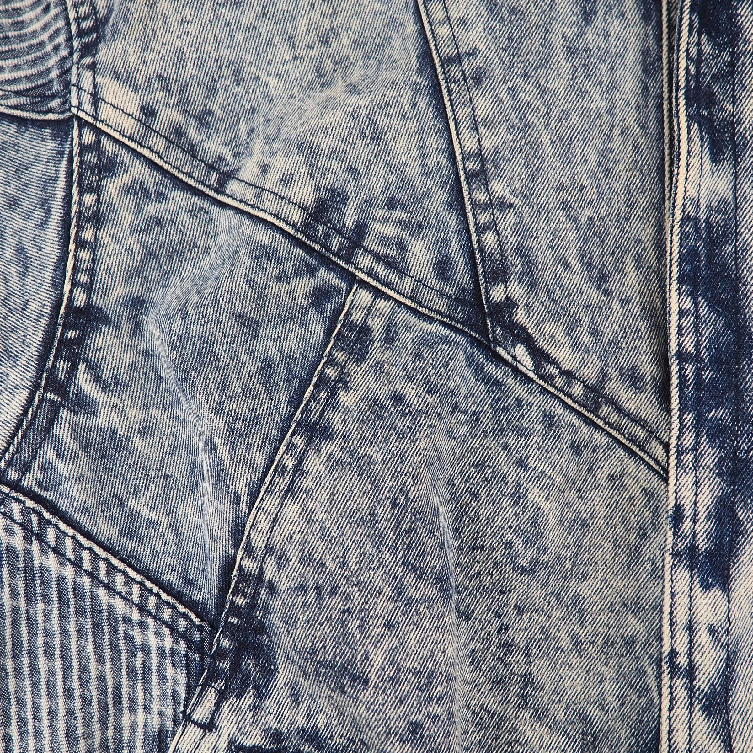 Eagles Ridge Acid Wash Padded Denim Jacket Vintage 90s XL